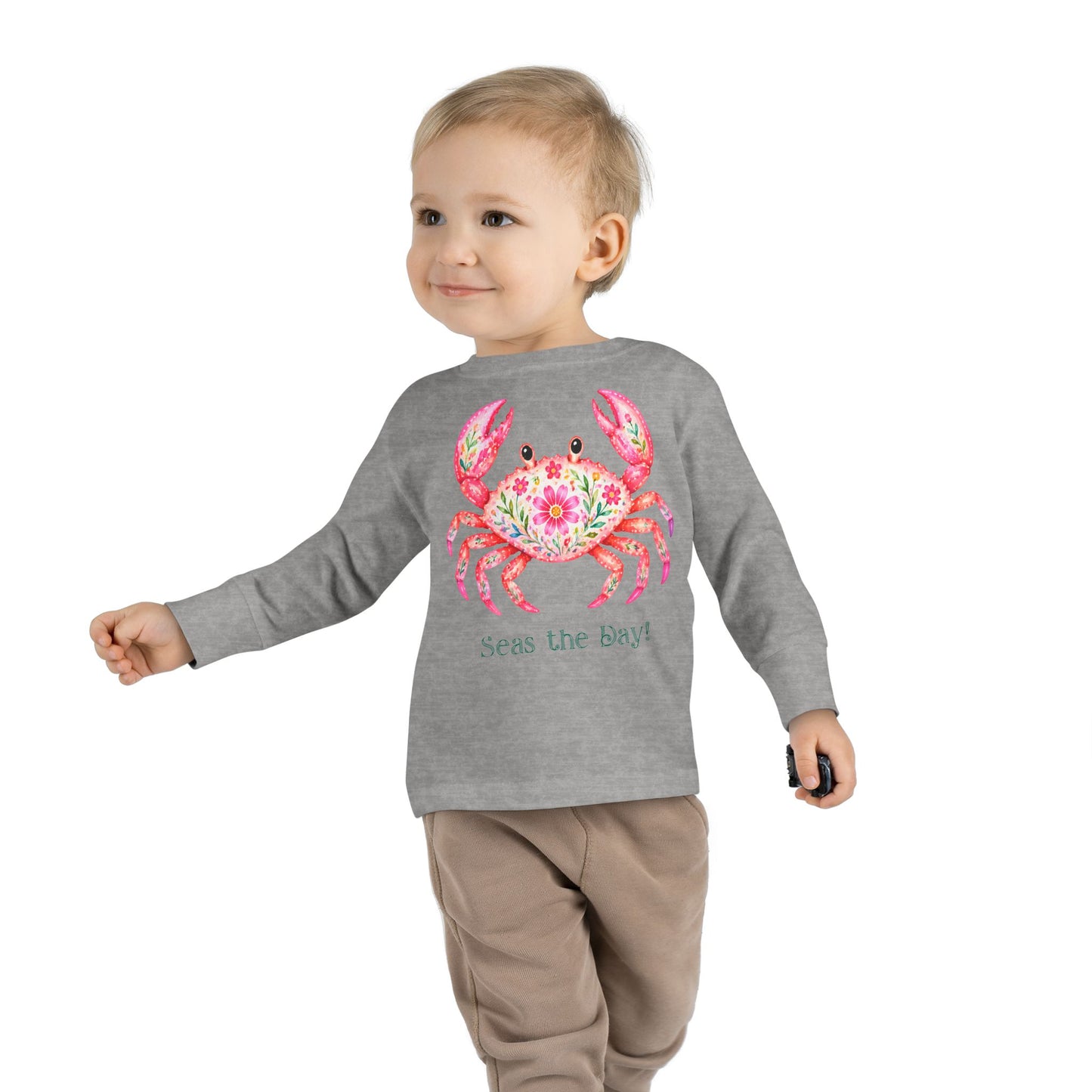 Toddler LS Tee - Animal - Seas the Day Crab (01)