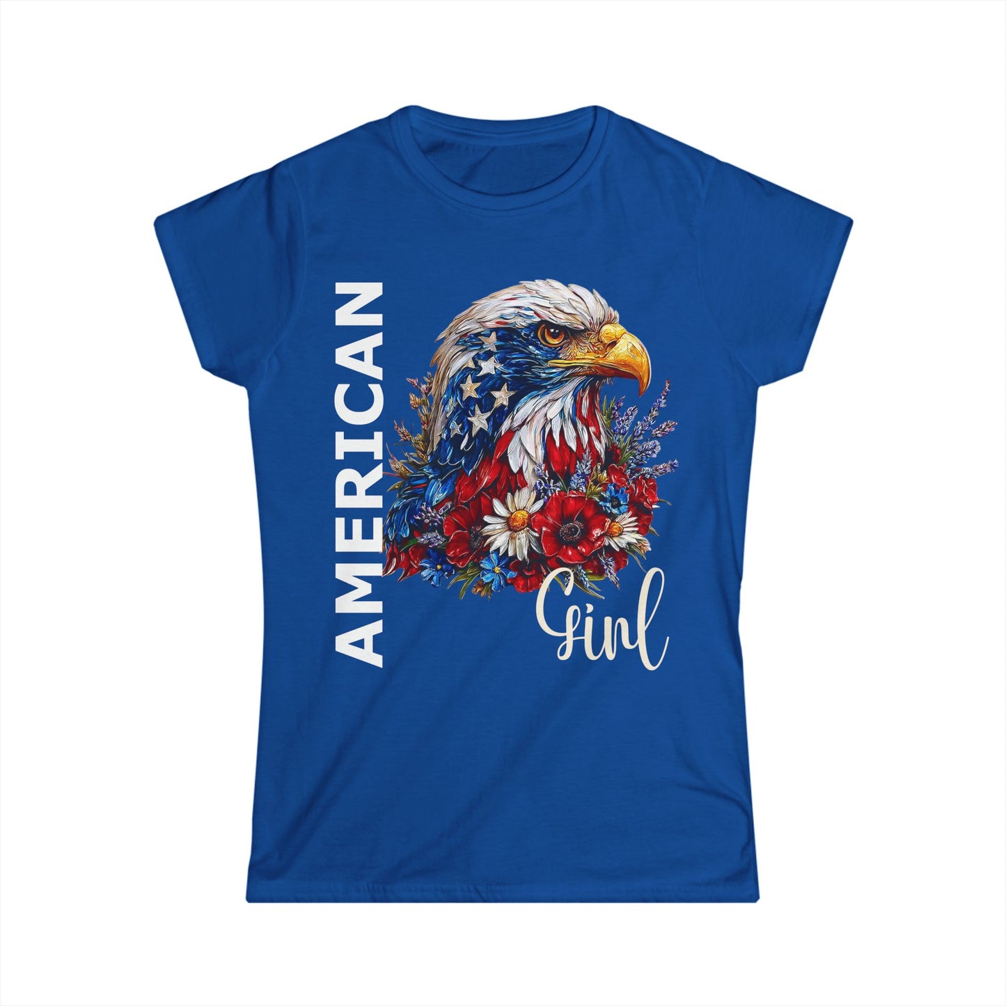 Female T-Shirt - America - American Girl with Eagle (01)