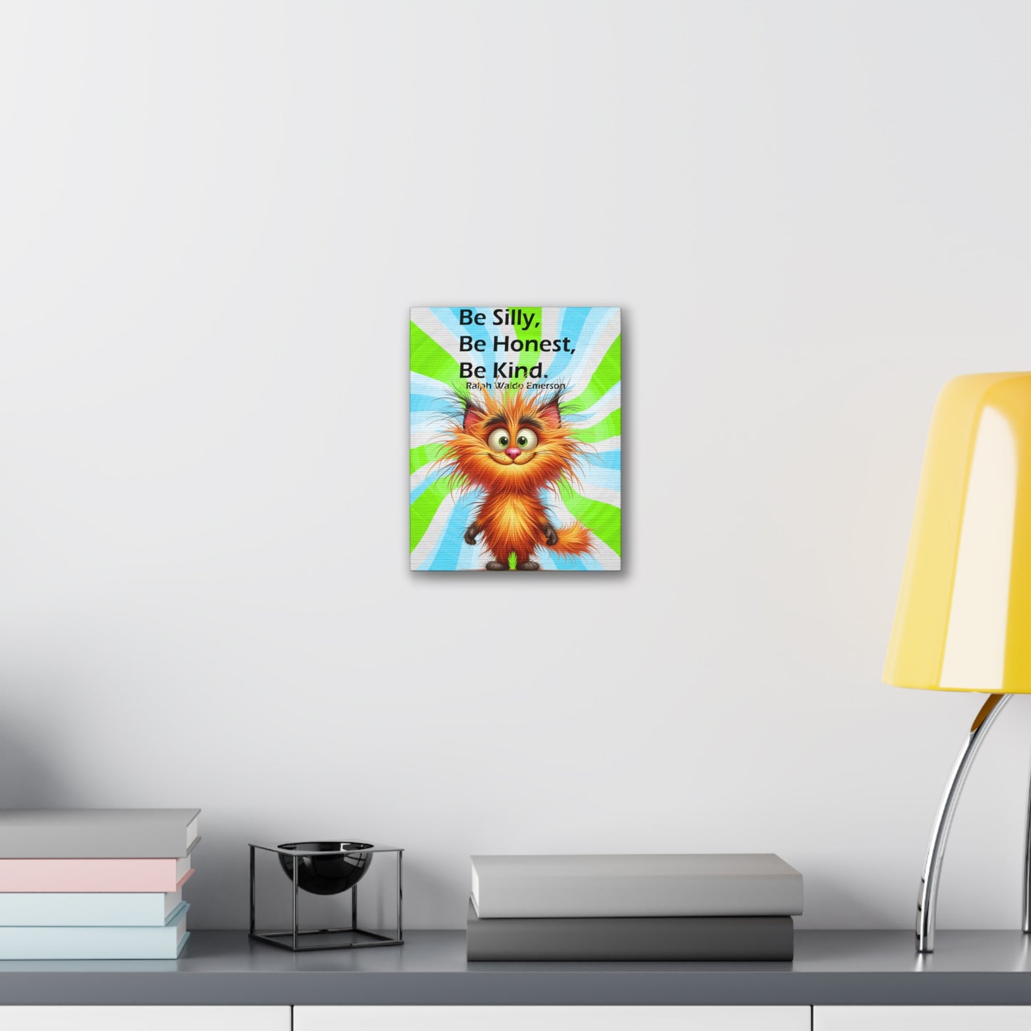 Canvas Art - Inspiring - Be Silly, Be Honest, Be Kind - Cat 01 a