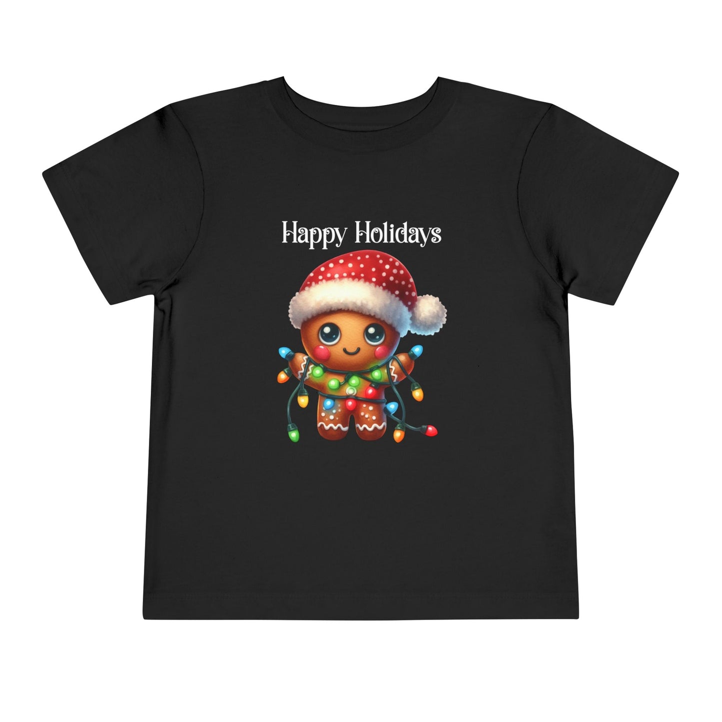 Toddler Tee - Christmas - Gingerbread - Happy Holidays (02a)