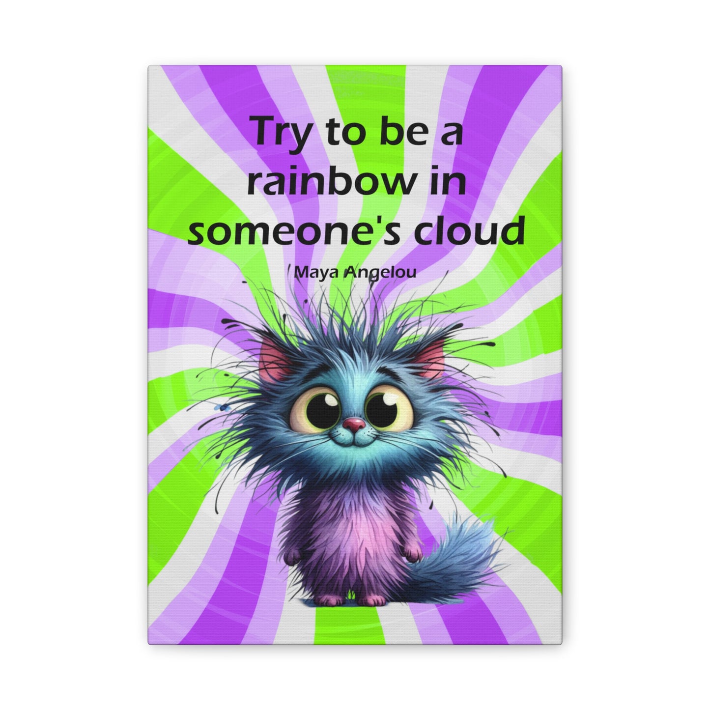 Canvas Art - Inspiring - Try to be a Rainbow - Cat 02