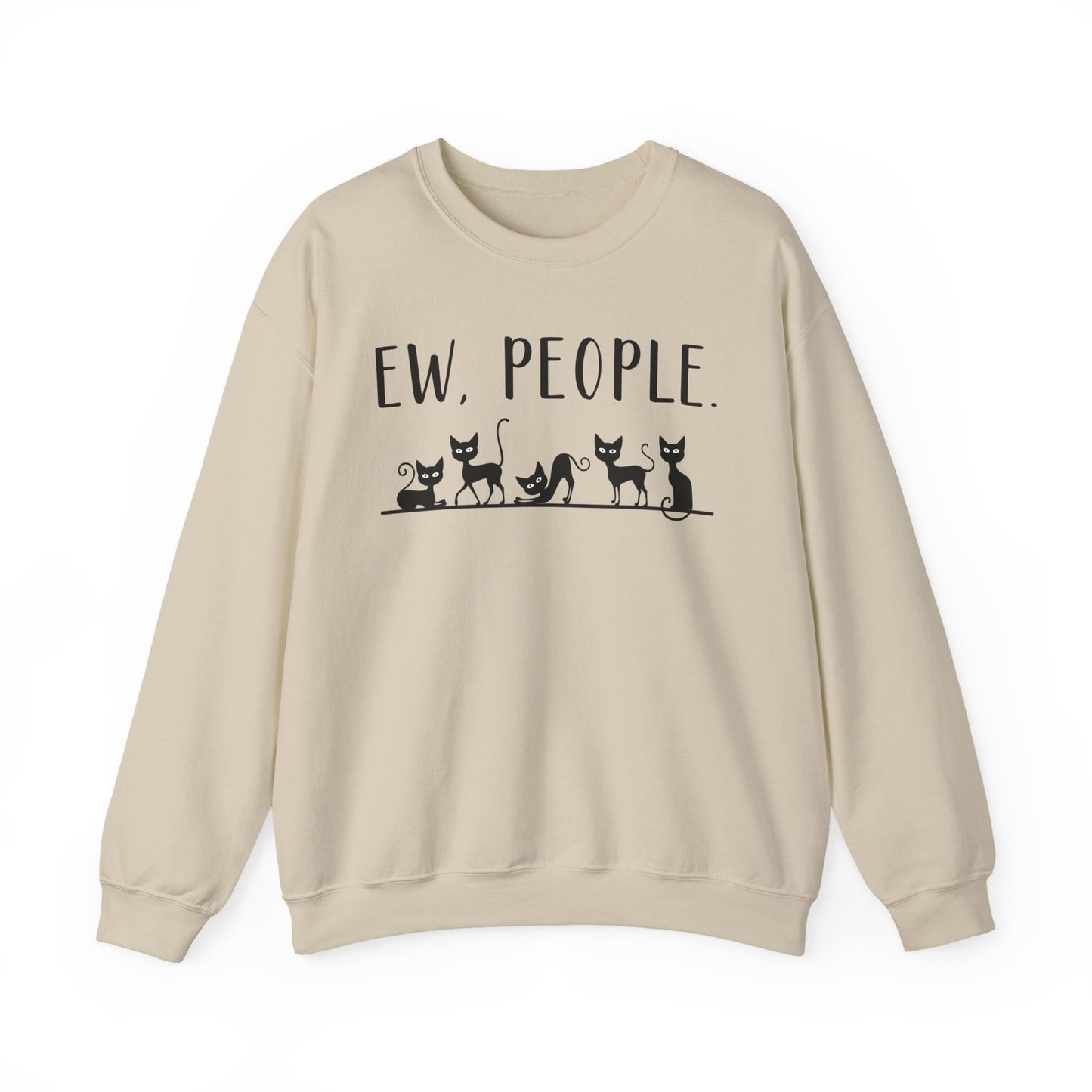 Sweatshirt - Animal Lover - Ew People with Black Cats (01)