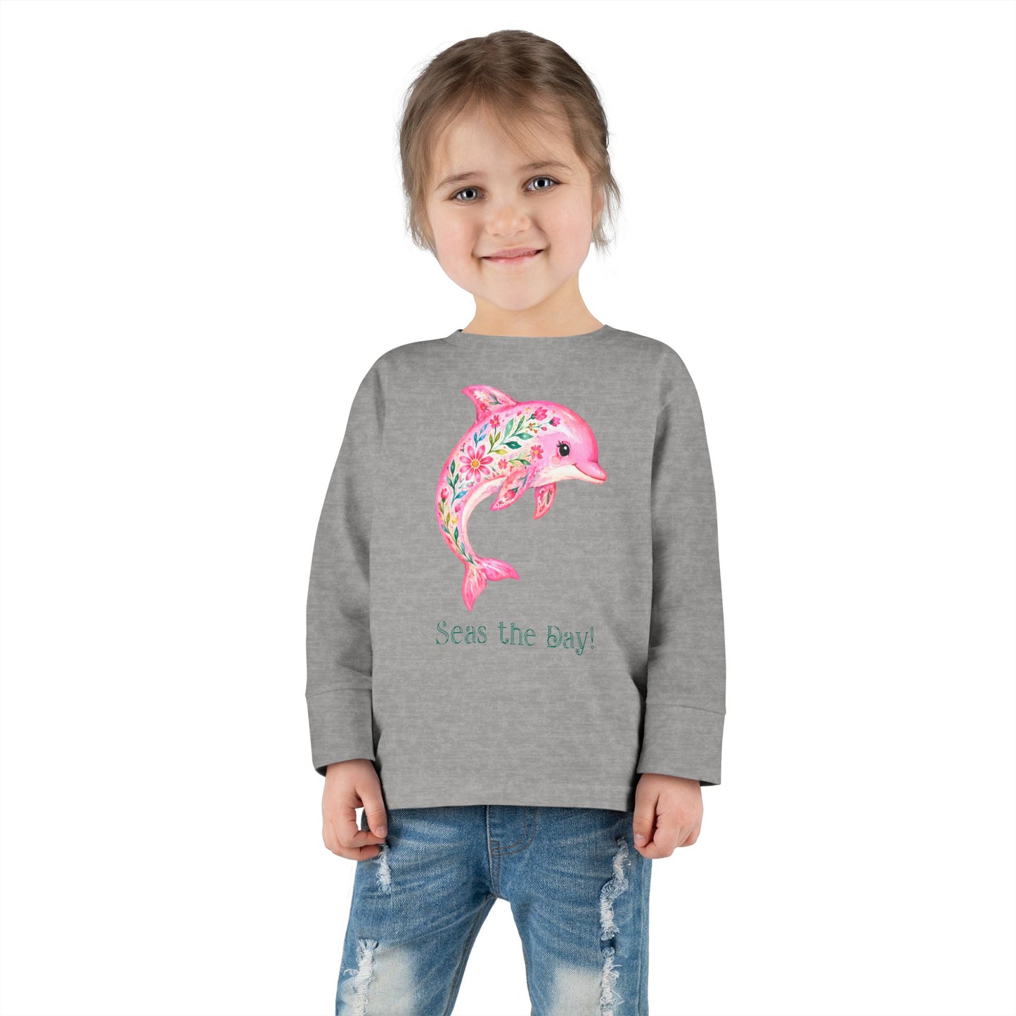 Toddler LS Tee - Animal - Seas the Day Dolphin (01)