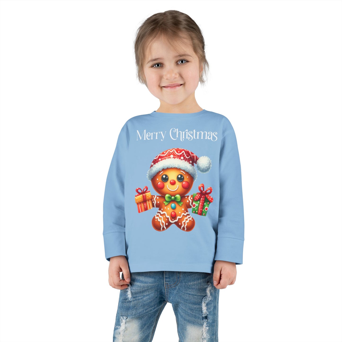 Toddler LS Tee - Christmas - Gingerbread - Merry Christmas (01a)