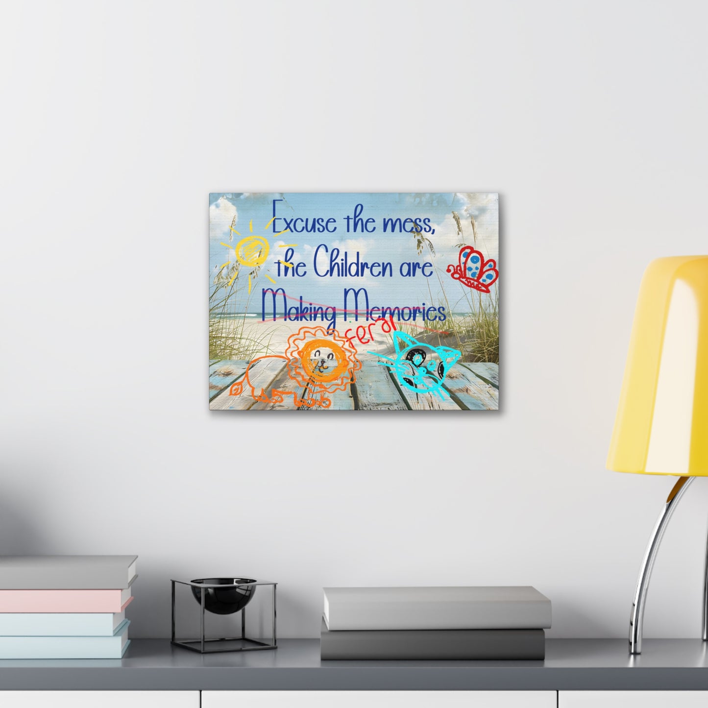 Canvas Art - Excuse the Mess, the Children Are Making Memories with Animals 01