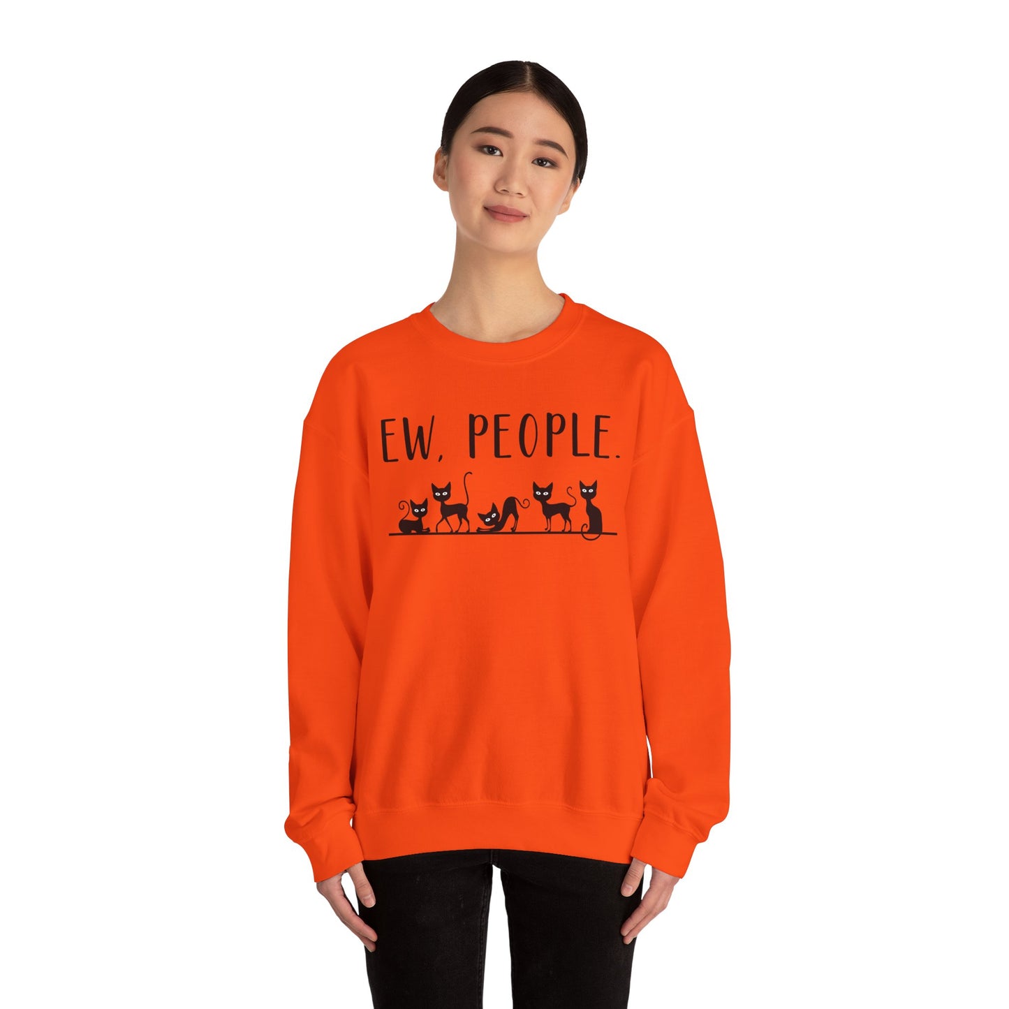 Sweatshirt - Animal Lover - Ew People with Black Cats (01)