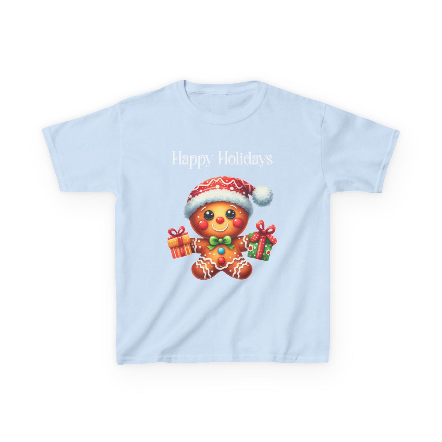 Child Tee - Christmas - Gingerbread - Happy Holidays (01a)