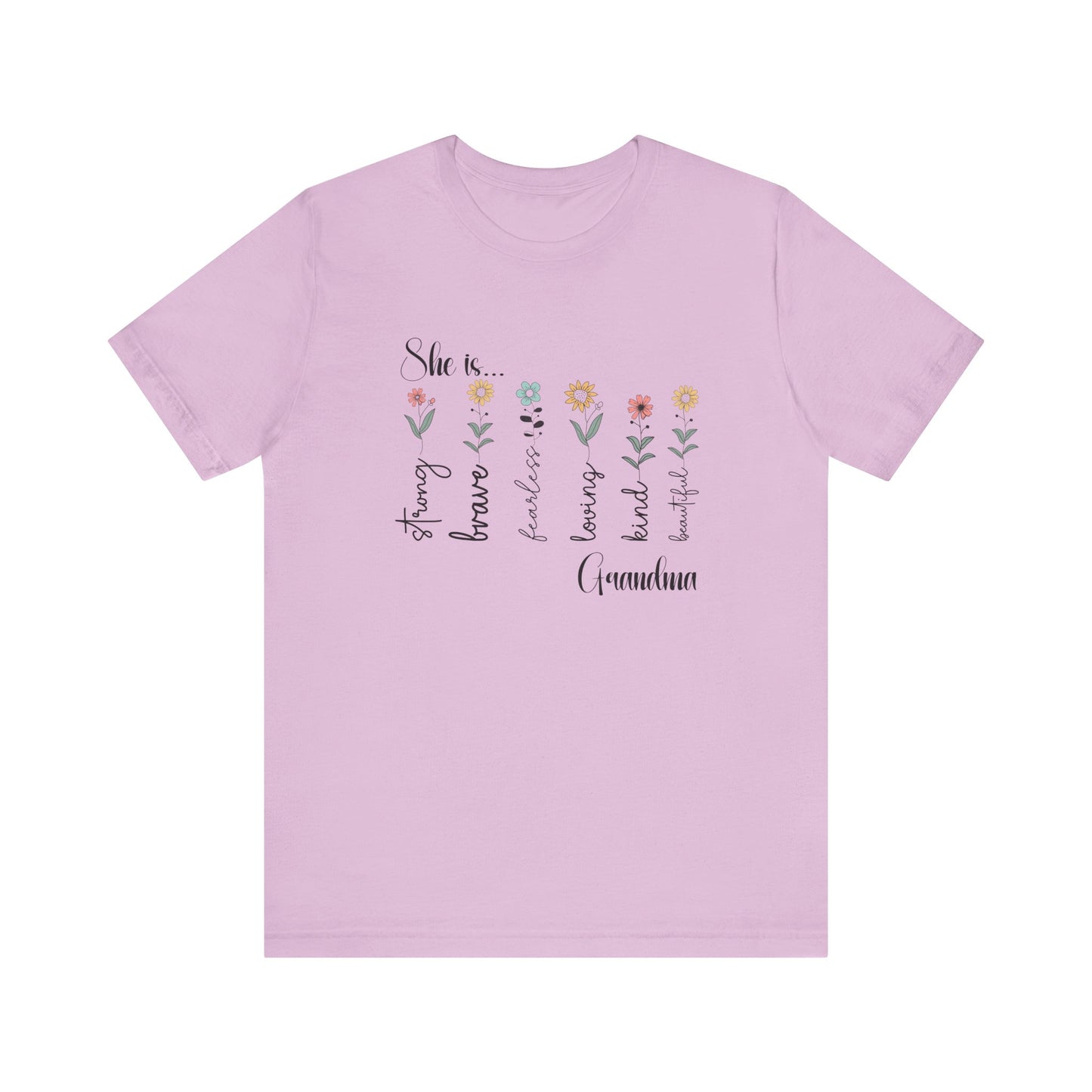 T-Shirt - Family / Grandma - Strong, Brave, Beautiful Floral Design (1)