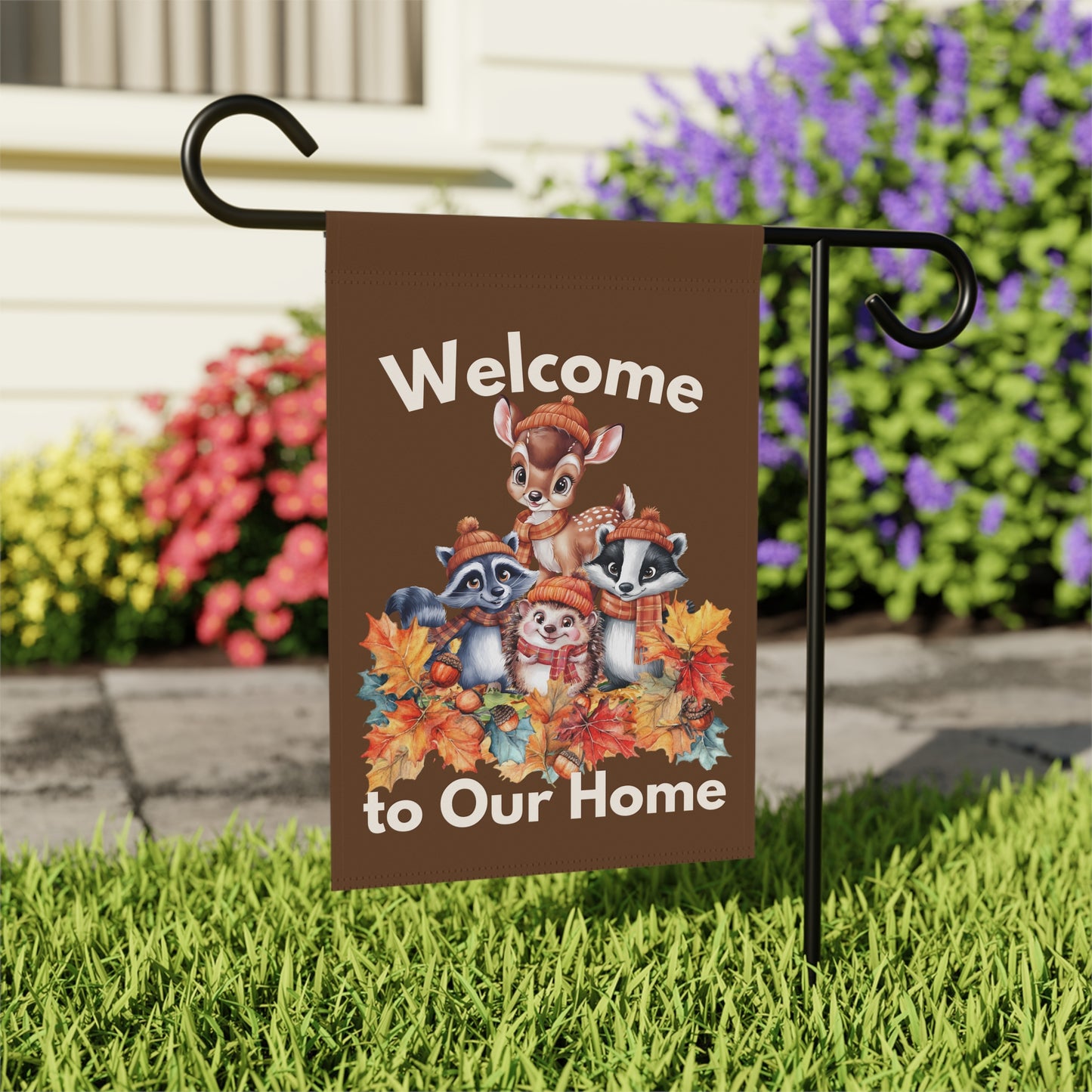Garden Flag - Autumn -  Welcome Autumn Animals (01a)