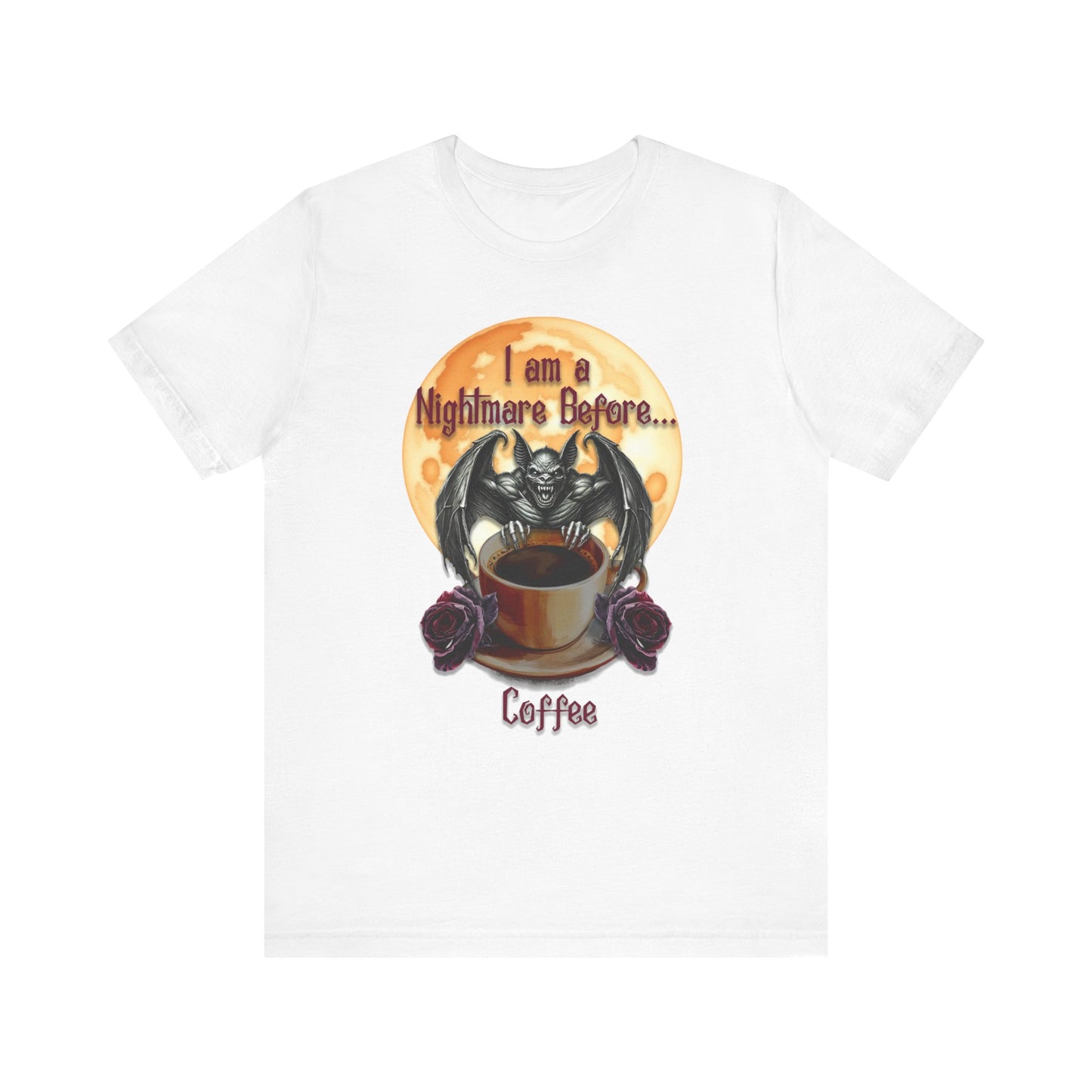 T-shirt - Halloween - Nightmare Before Coffee (1a) - Front Only
