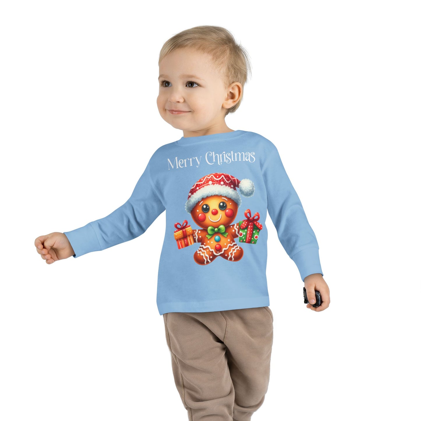 Toddler LS Tee - Christmas - Gingerbread - Merry Christmas (01a)
