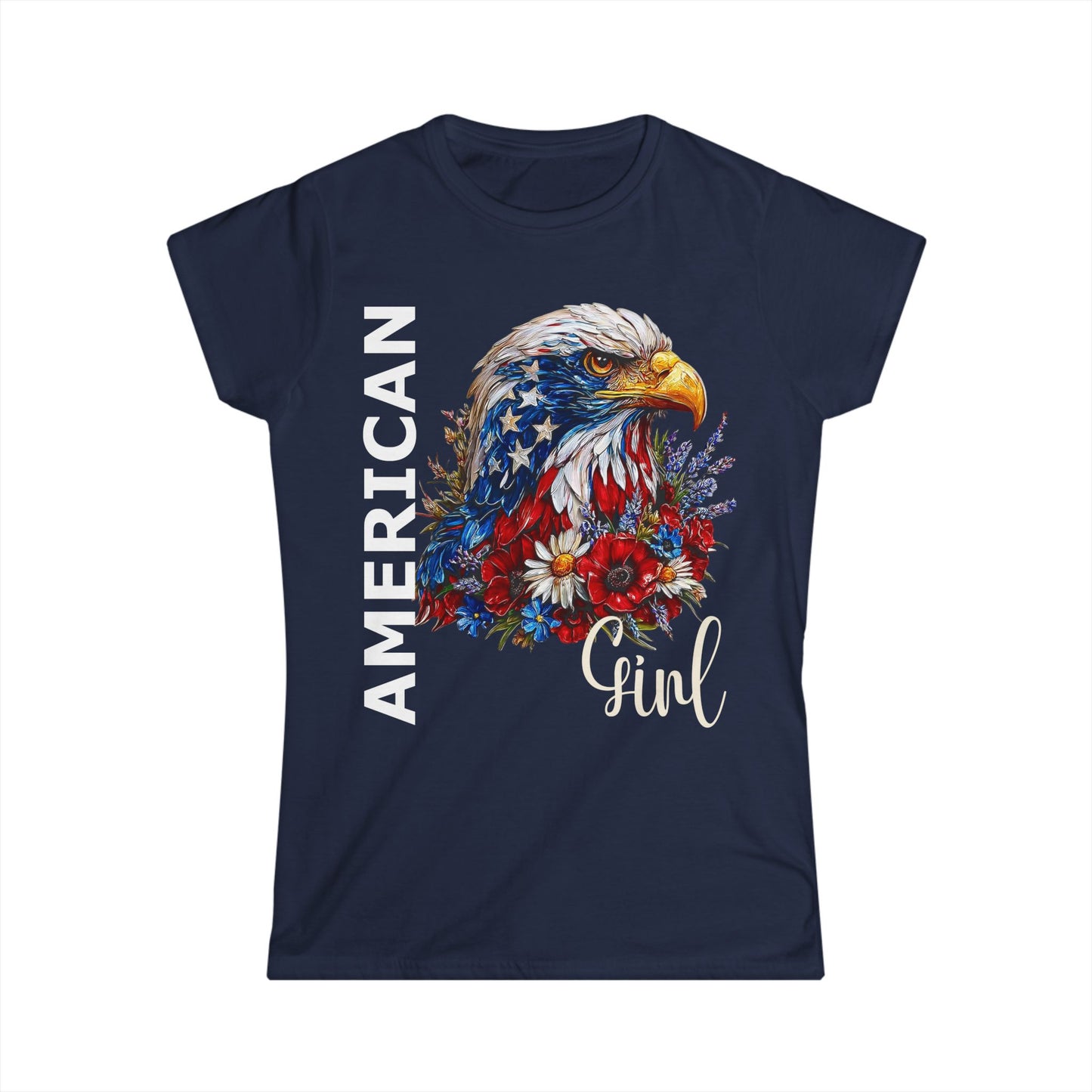 Female T-Shirt - America - American Girl with Eagle (01)