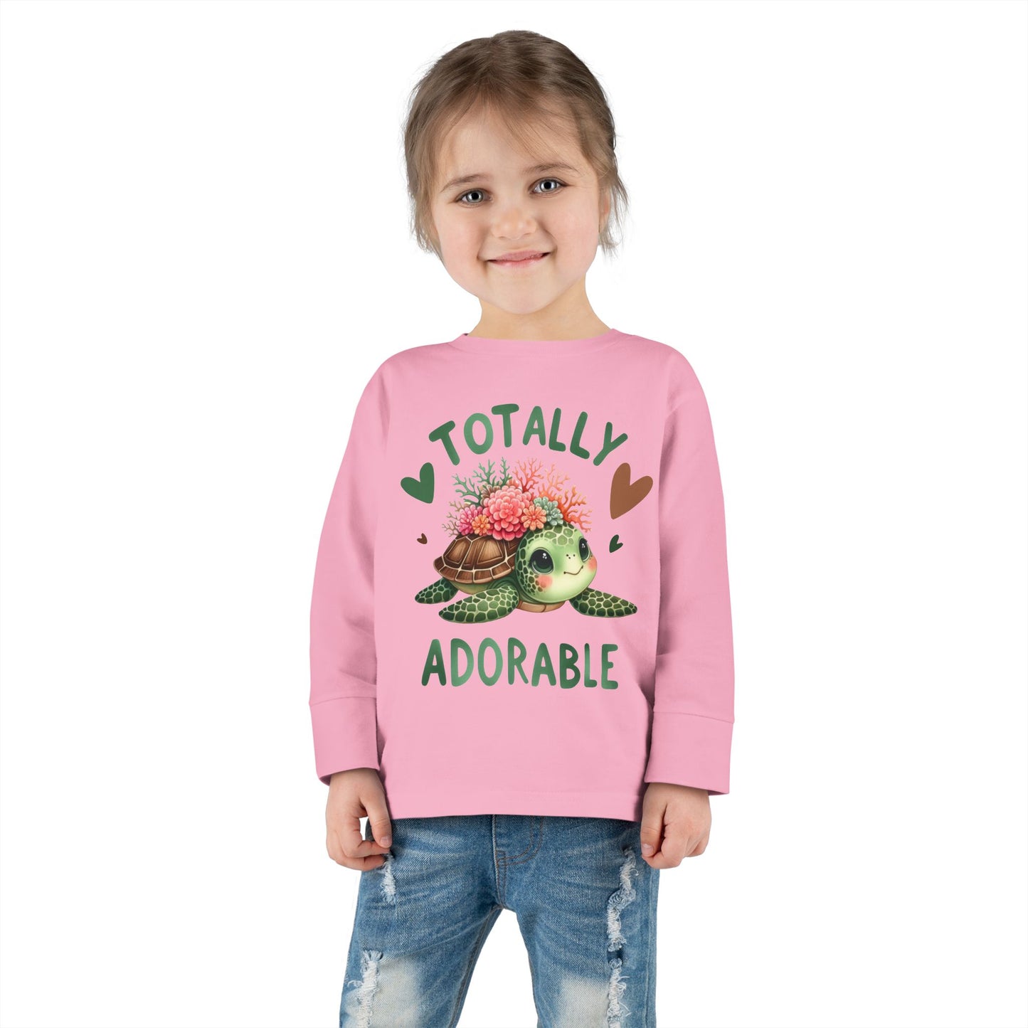 Toddler Long Sleeve Tee - Adorable Sea Turtle (1)