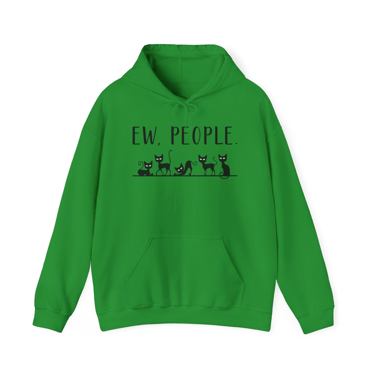 Heavy Blend Hoodie - Animal Lover - Ew People with Black Cats (01)