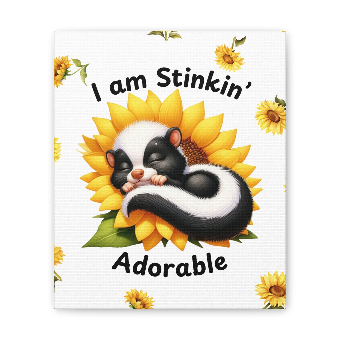 Nursery Canvas - Stinkin' Adorable with Skunk (2-b)