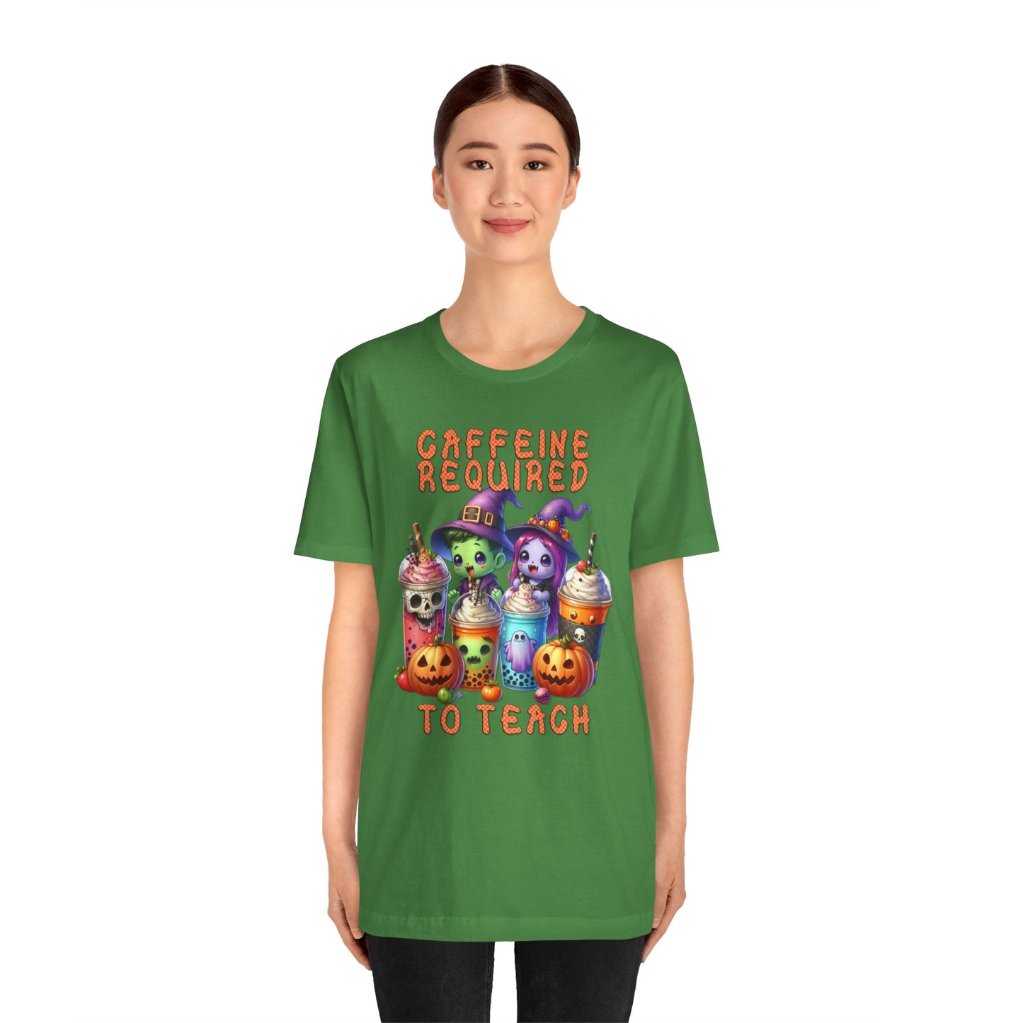 T-Shirt - Teacher / Halloween - Caffeine required to teach (01a)