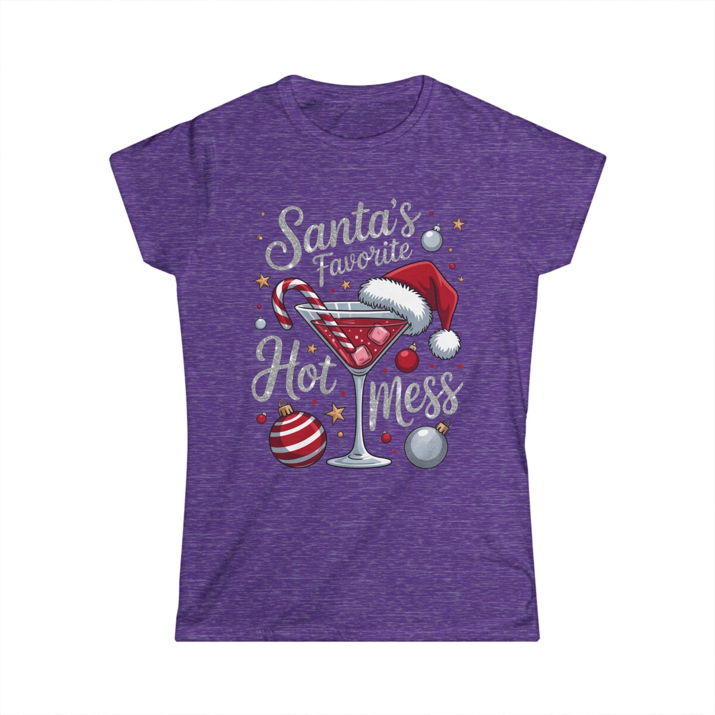 Female T-Shirt - Christmas - Santa's Fav. Hot Mess (01)