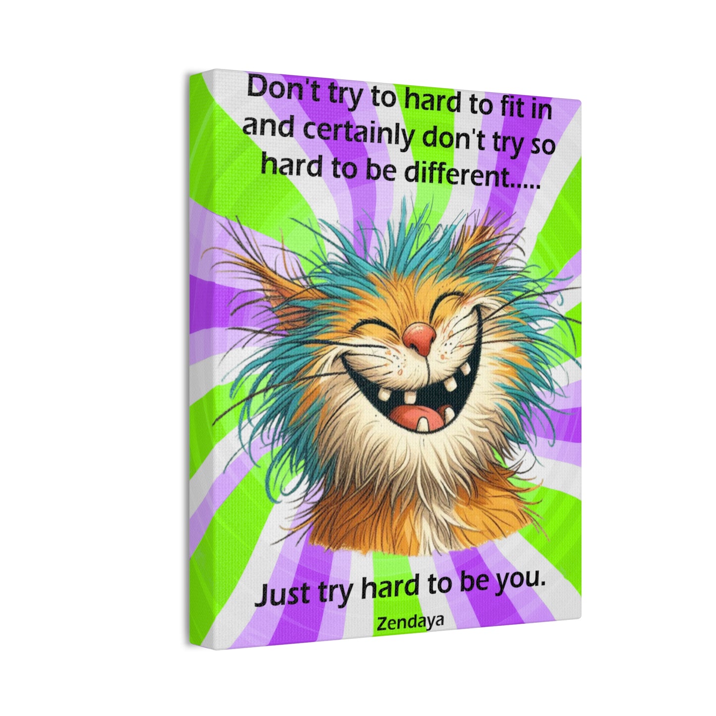 Canvas Art - Inspiring - Don't try to hard - Cat 02
