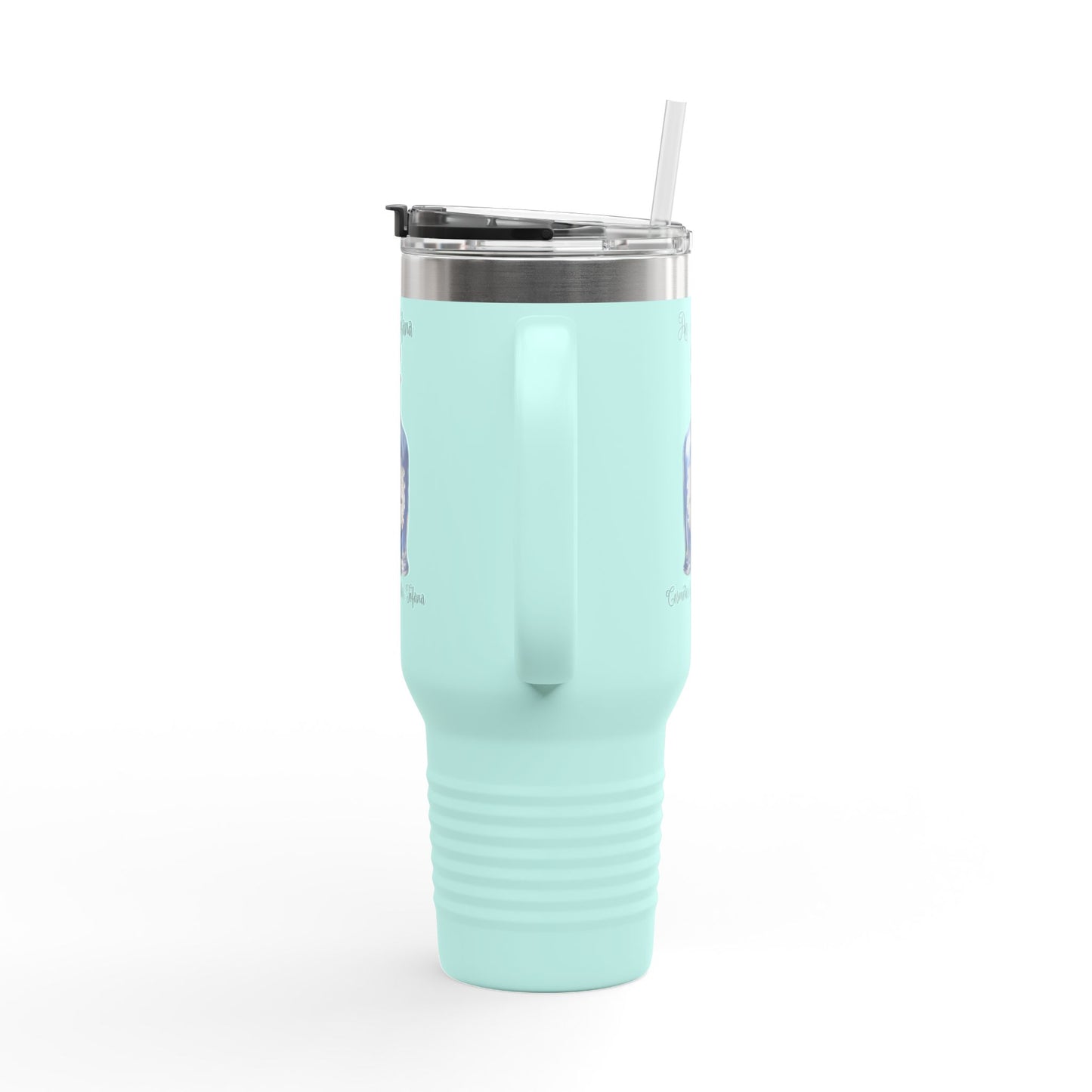 Insulated Travel Mug, 40oz - Aqua Tofana with bottle