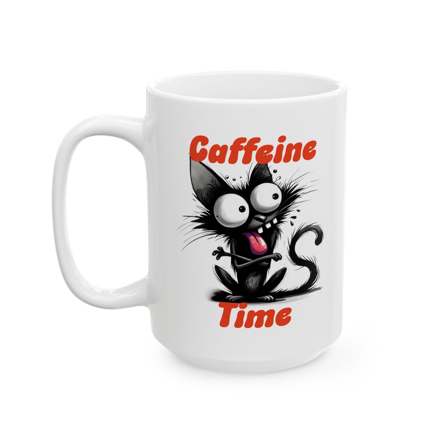 Ceramic Mug - Caffeine Time with cat (2)