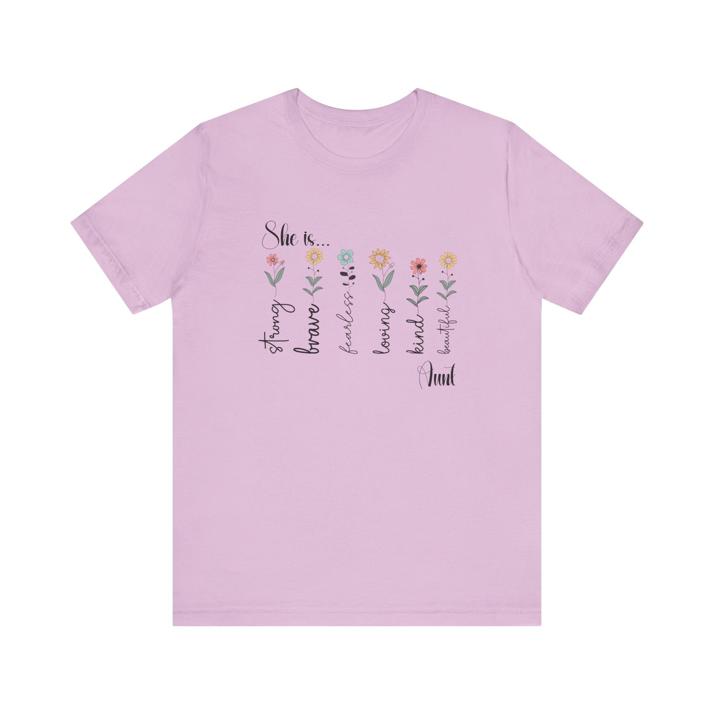 T-Shirt - Family / Aunt - Strong, Brave, Beautiful Floral Design (1)
