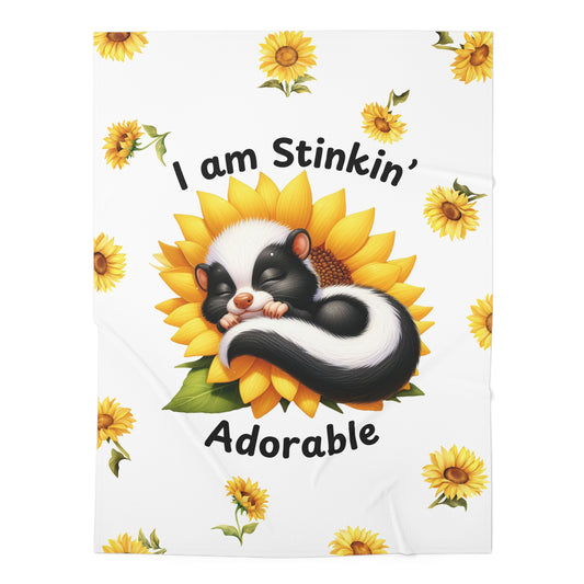 Swaddle Blanket - Stinkin' Adorable with skunk (2)