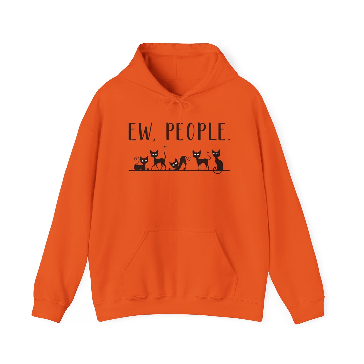 Heavy Blend Hoodie - Animal Lover - Ew People with Black Cats (01)