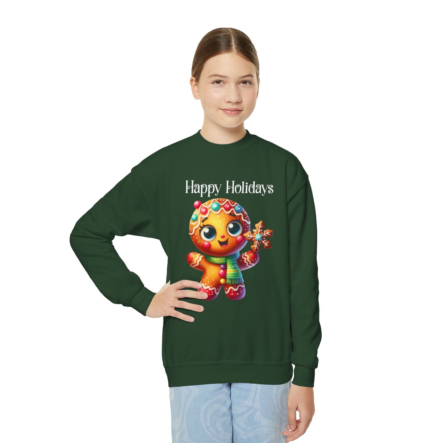 Child Sweatshirt - Christmas - Gingerbread - Happy Holidays (03a)