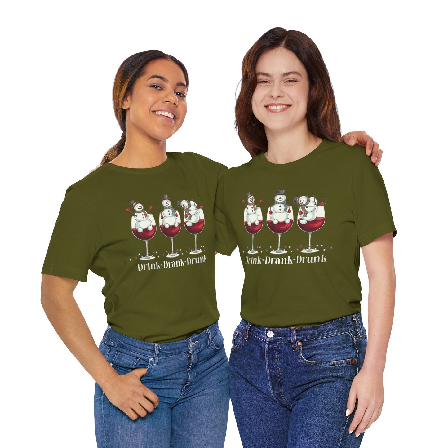 T-shirt - Christmas - Wine Snowmen (01)