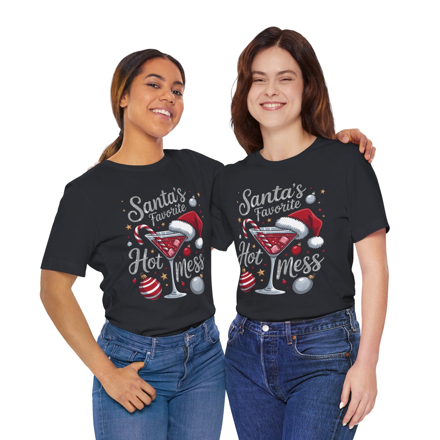 T-shirt - Christmas - Santa's Fav. Hot Mess (01)