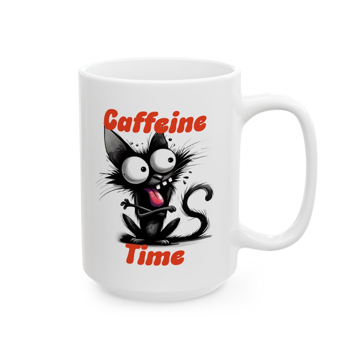 Ceramic Mug - Caffeine Time with cat (2)