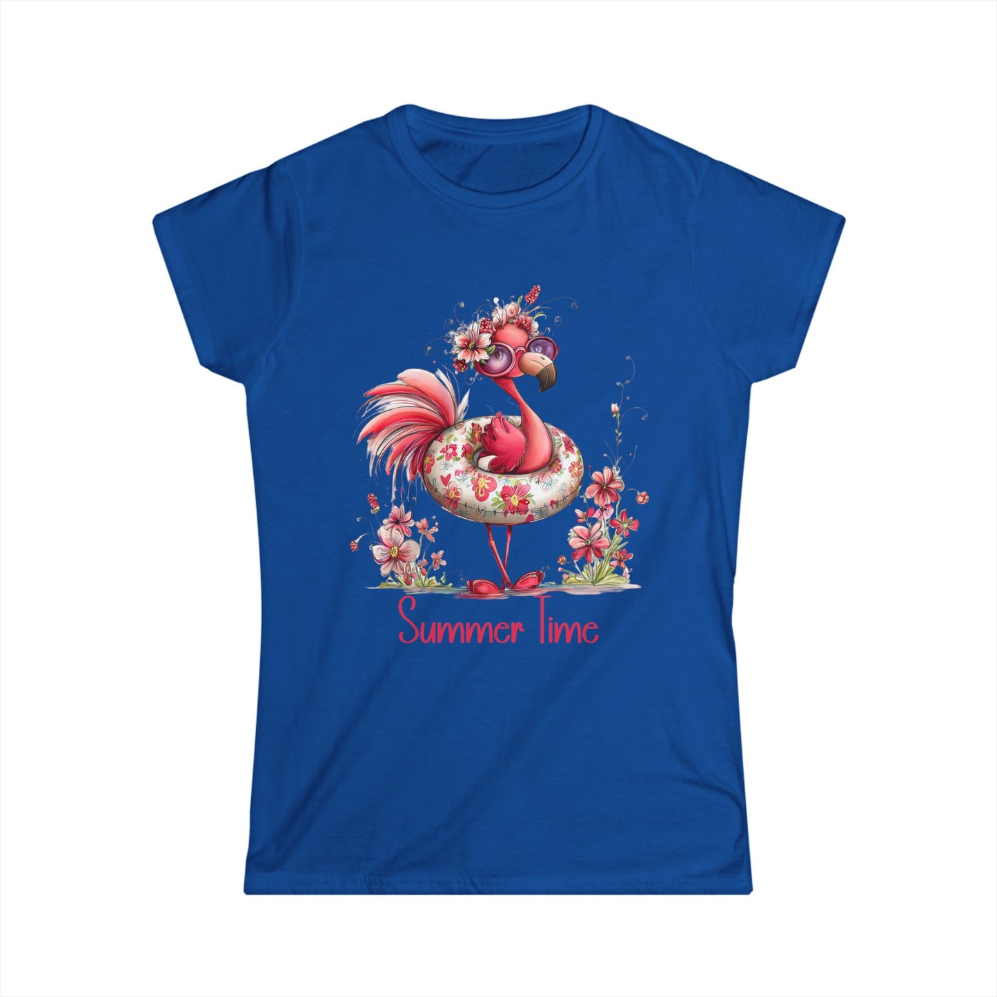 Female T-Shirt - Animal - Flamingo Summer Time 01