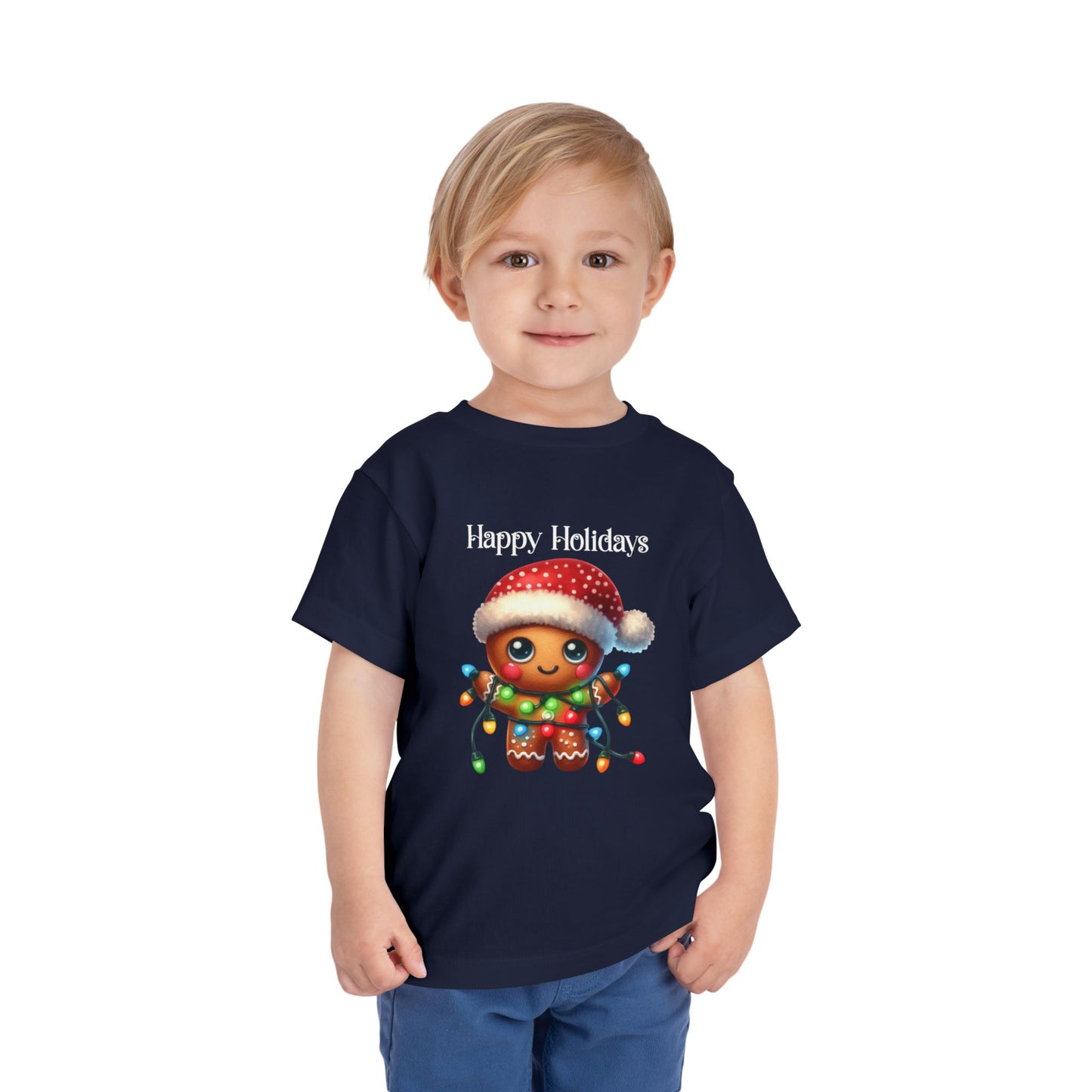 Toddler Tee - Christmas - Gingerbread - Happy Holidays (02a)