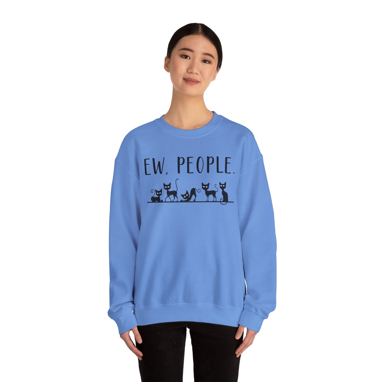 Sweatshirt - Animal Lover - Ew People with Black Cats (01)