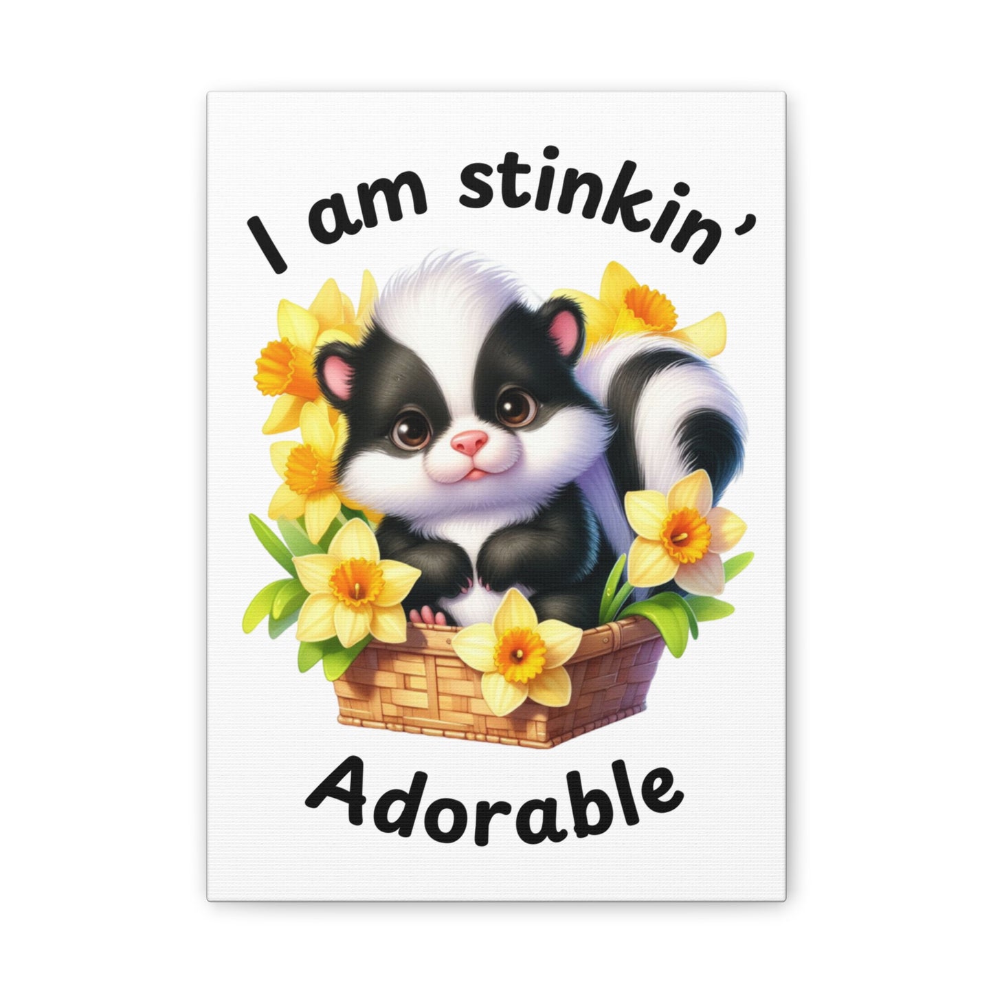 Nursery Canvas - Stinkin' Adorable with Skunk (1-a)