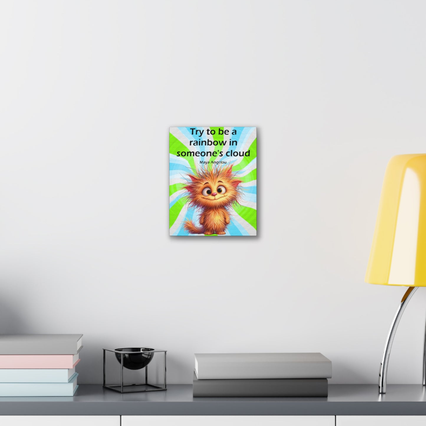 Canvas Art - Inspiring - Try to be a Rainbow - Cat 01