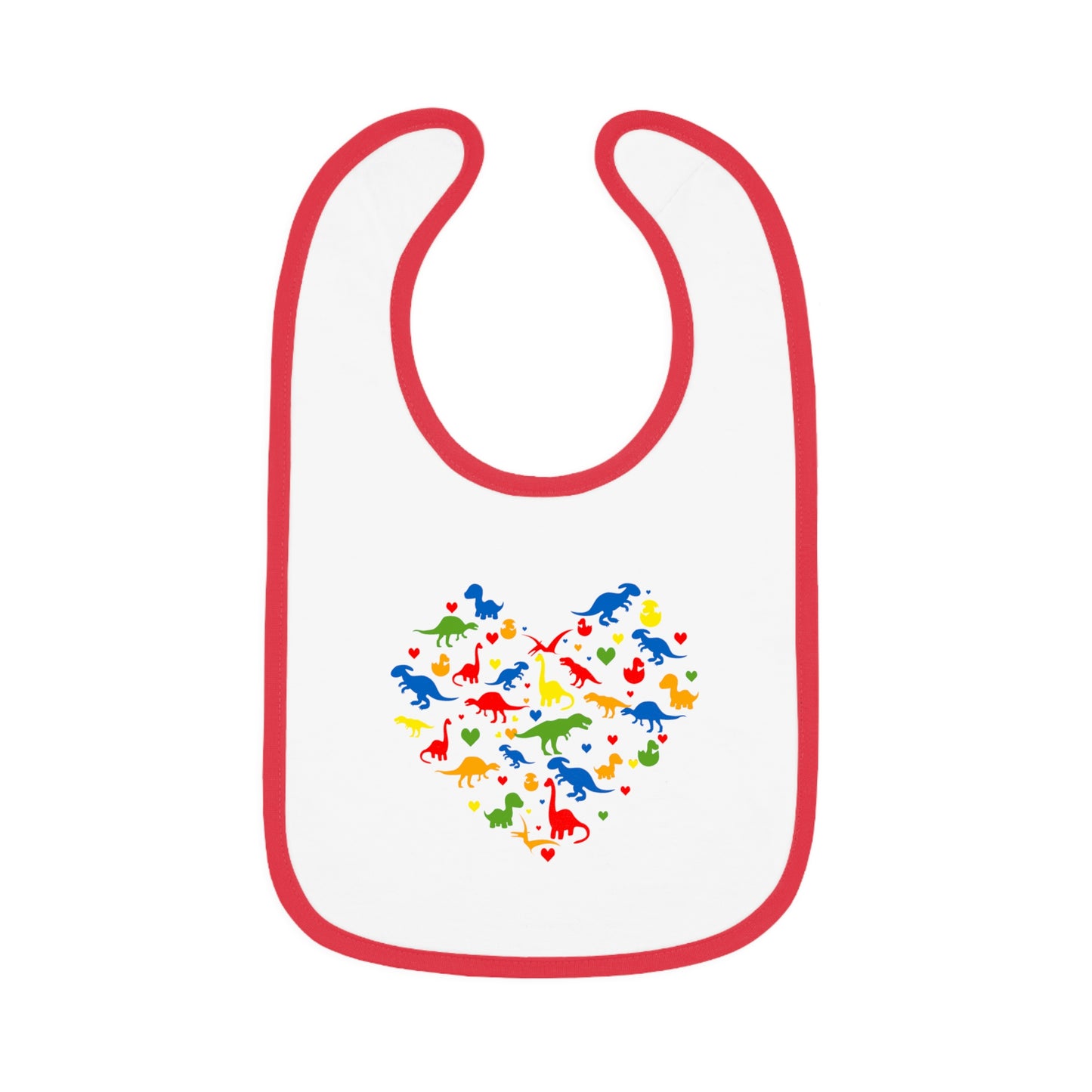 Baby Bib - Dinosaur making Heart (1)