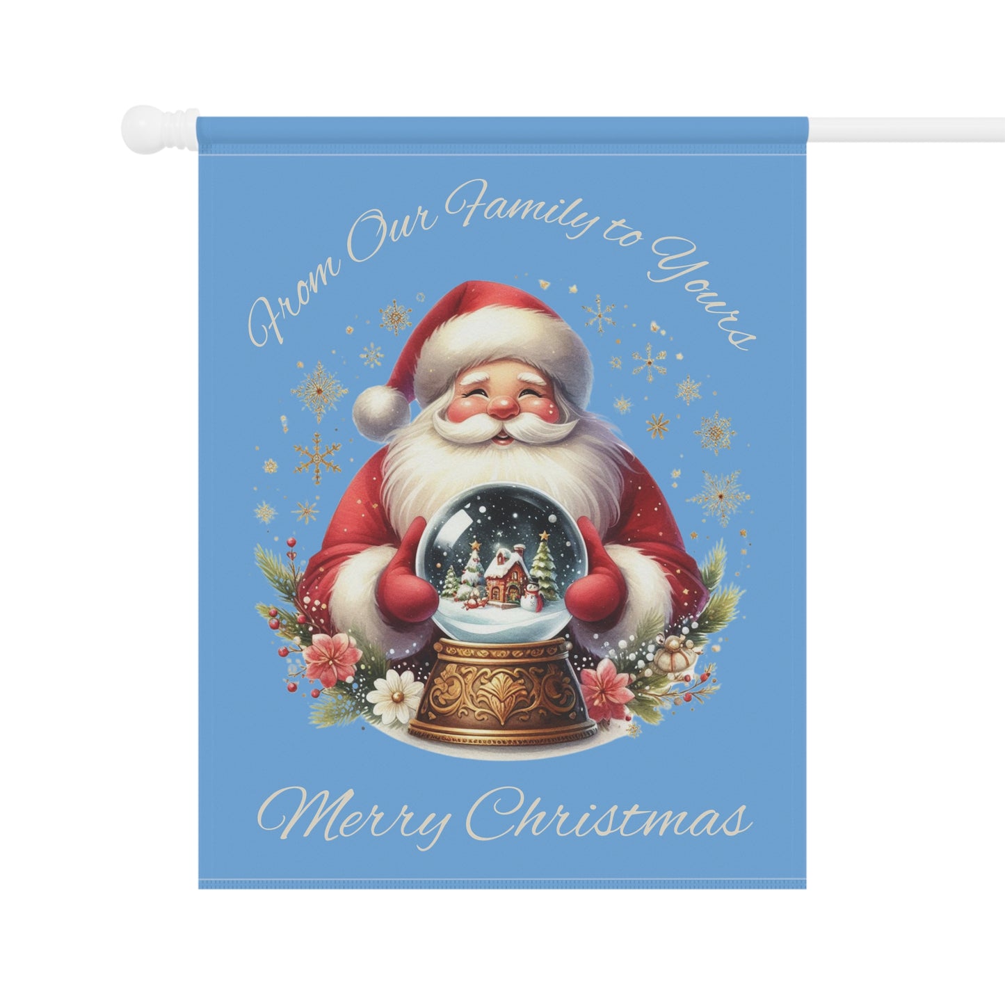 Garden Flag - Christmas - Vintage Santa (01a - Blue)