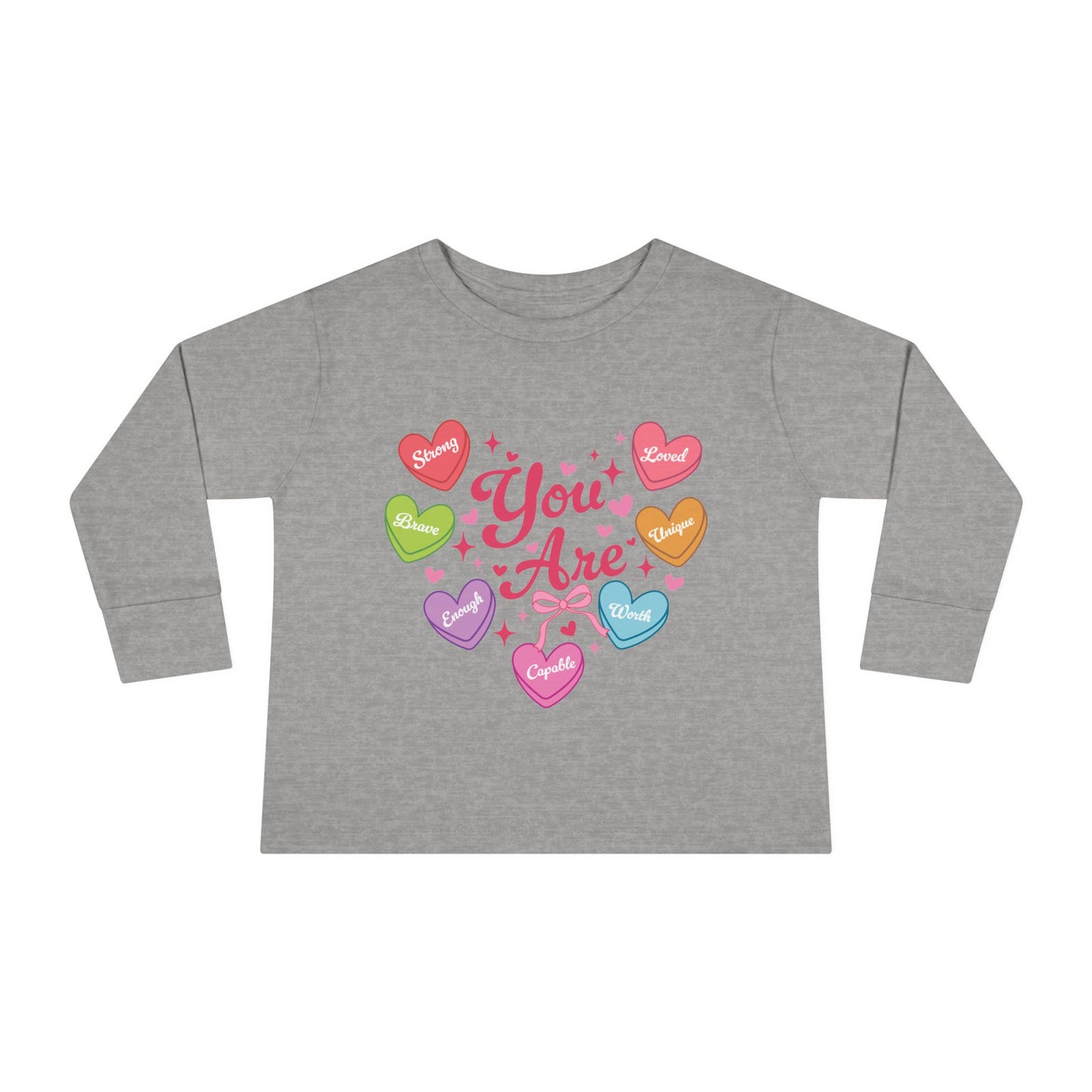 Toddler Long Sleeve Tee - Valentine - Candy Hearts (1)