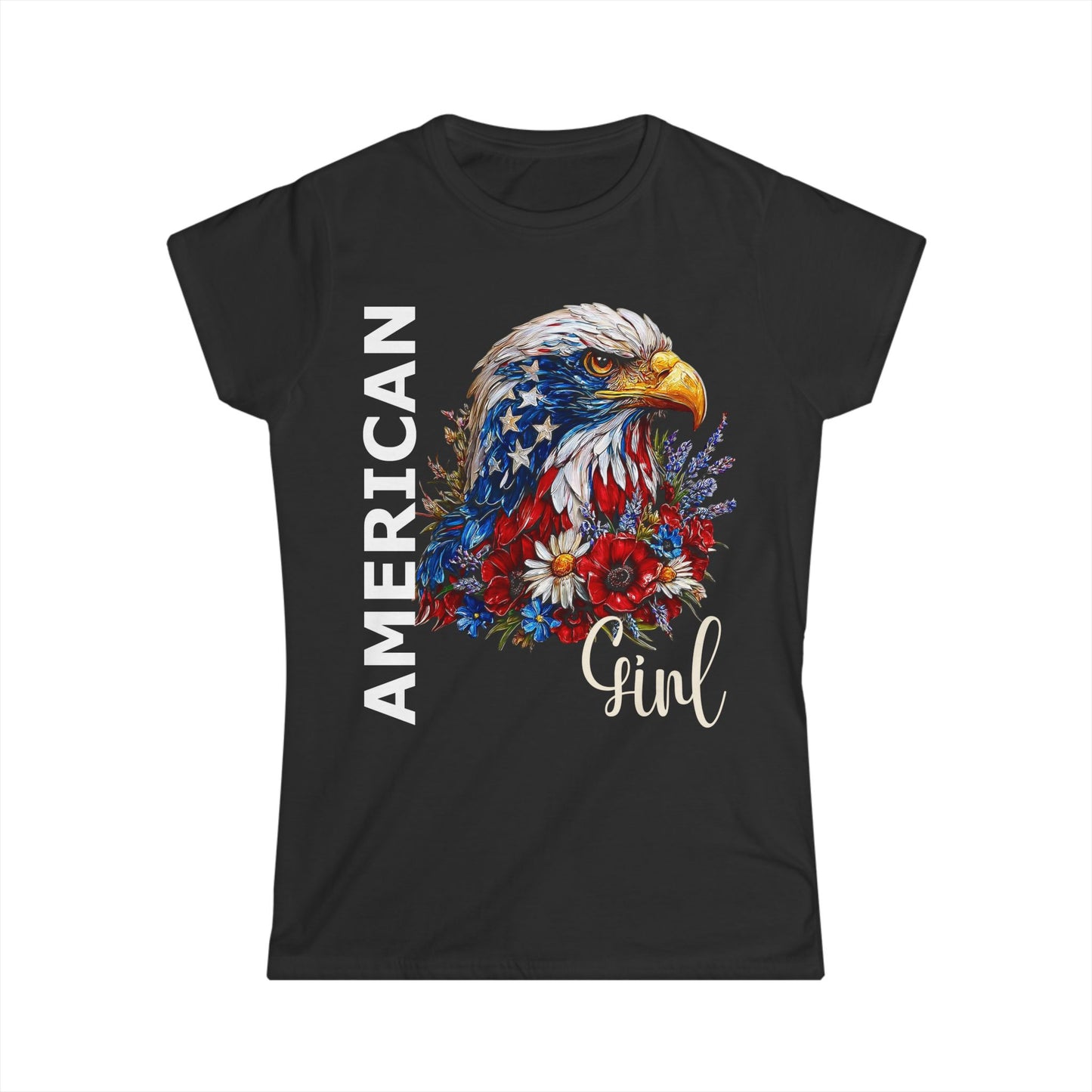 Female T-Shirt - America - American Girl with Eagle (01)