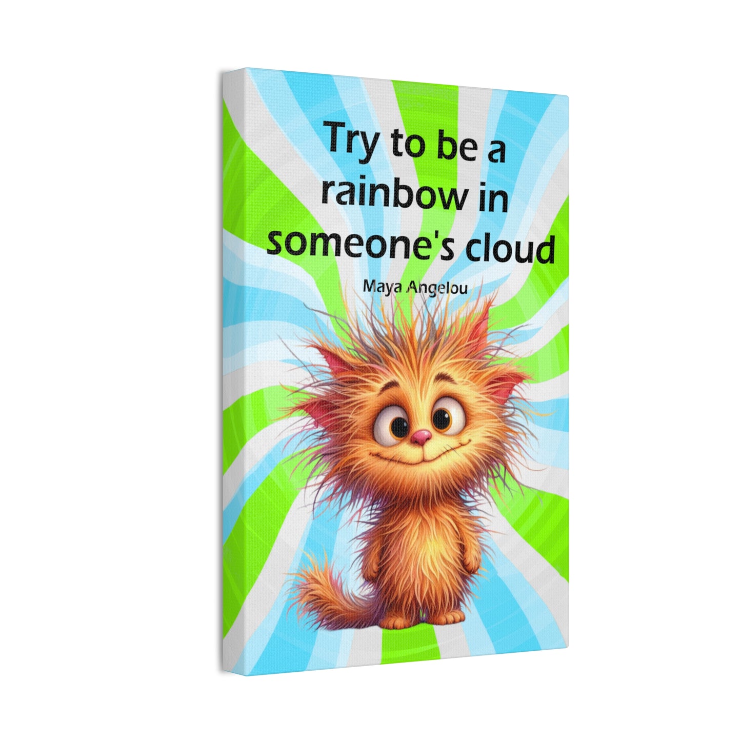 Canvas Art - Inspiring - Try to be a Rainbow - Cat 01