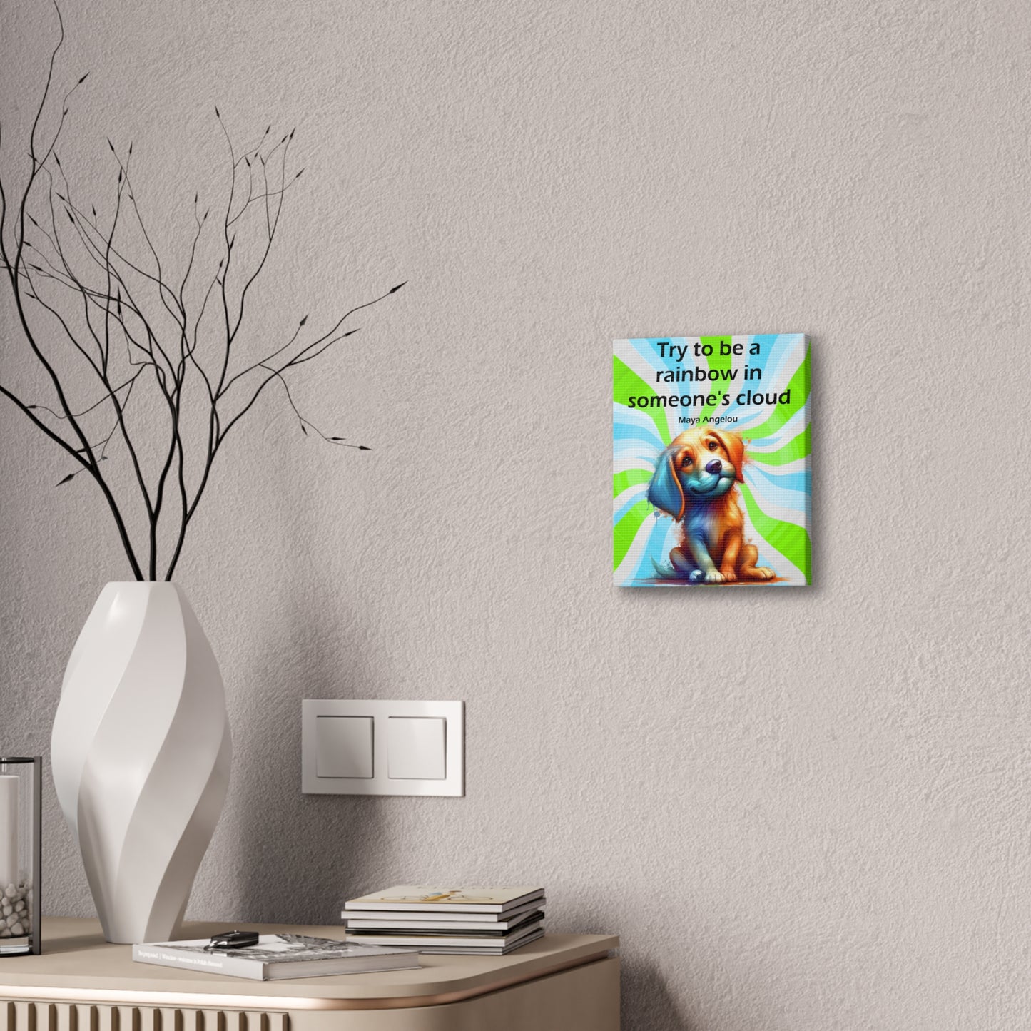 Canvas Art - Inspiring - Try to be a Rainbow - Dog 01