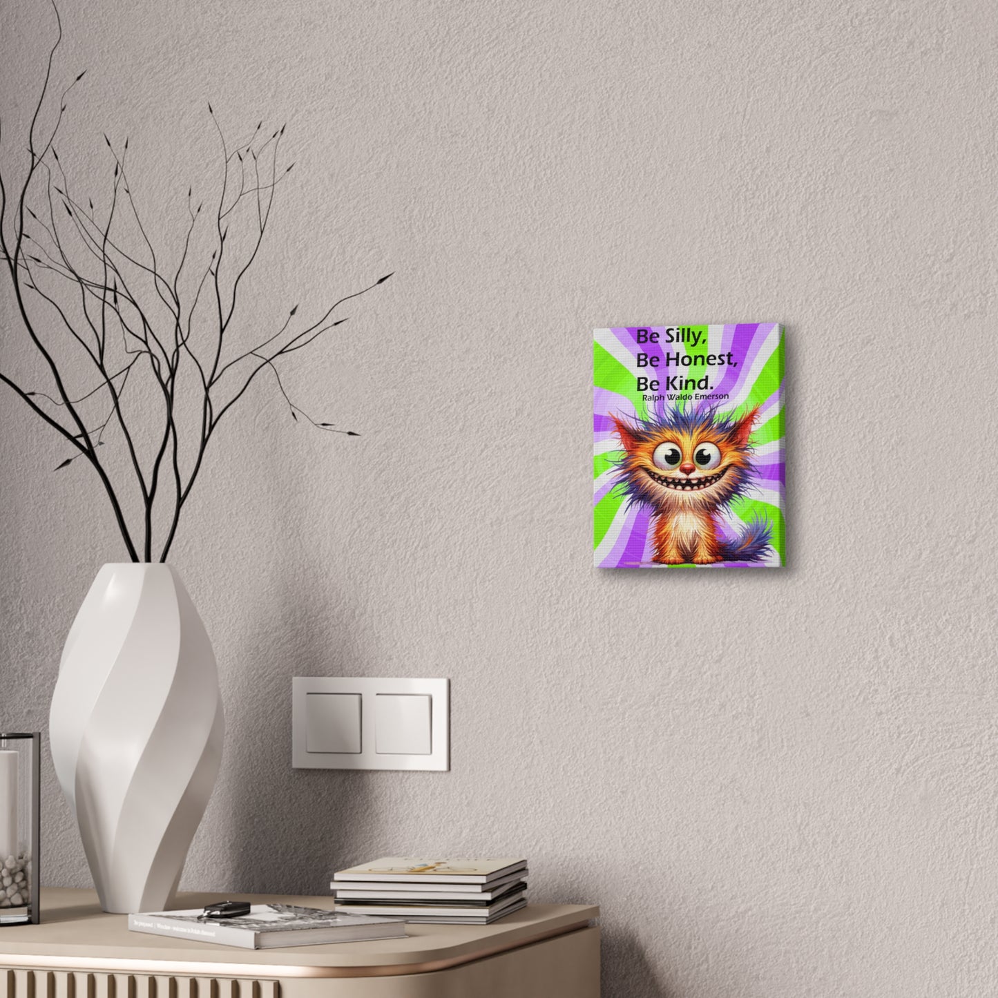 Canvas Art - Inspiring - Be Silly, Be Honest, Be Kind - Cat 01