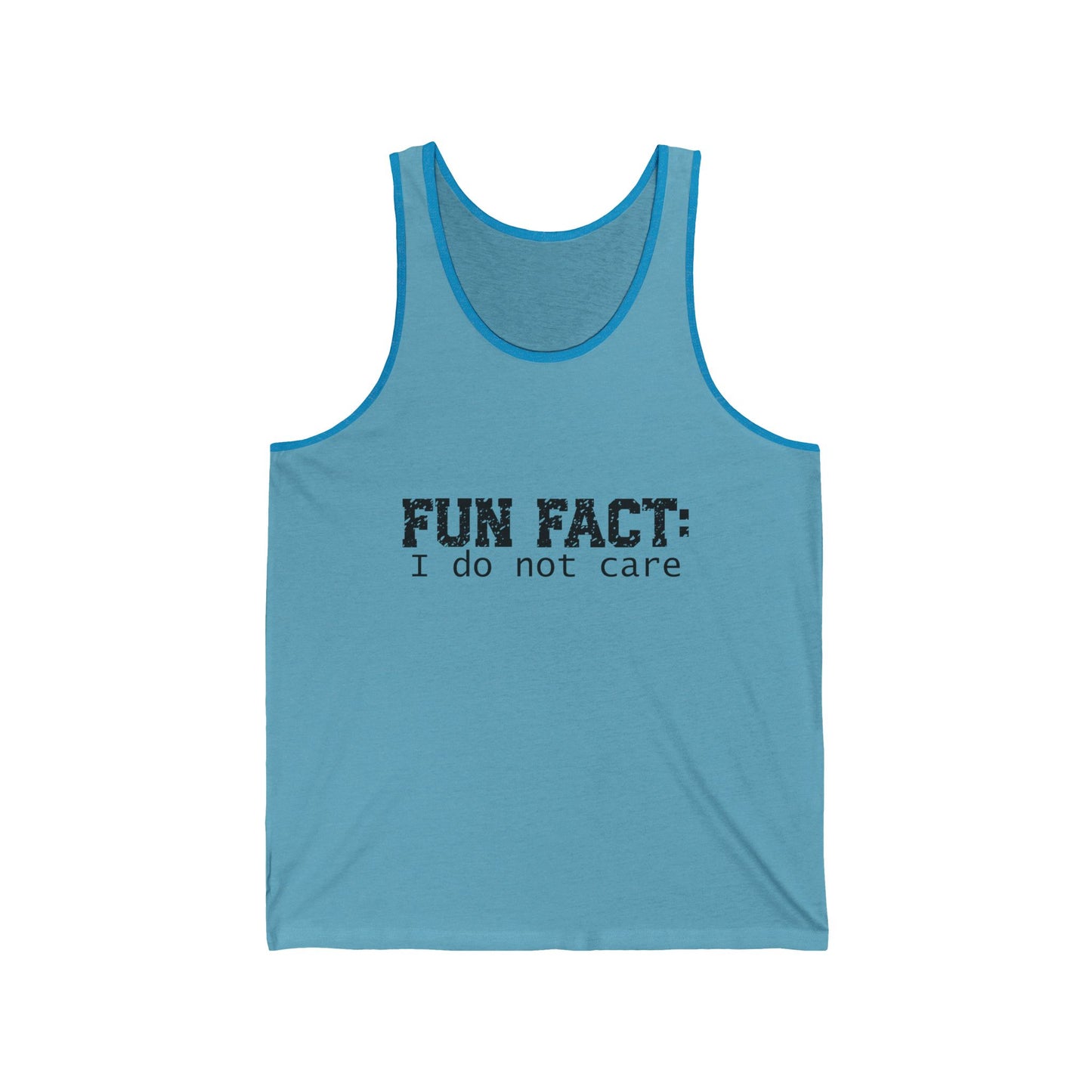 Female Tank Top - Funny - 'Fun Fact: I do not care' - Black Writing