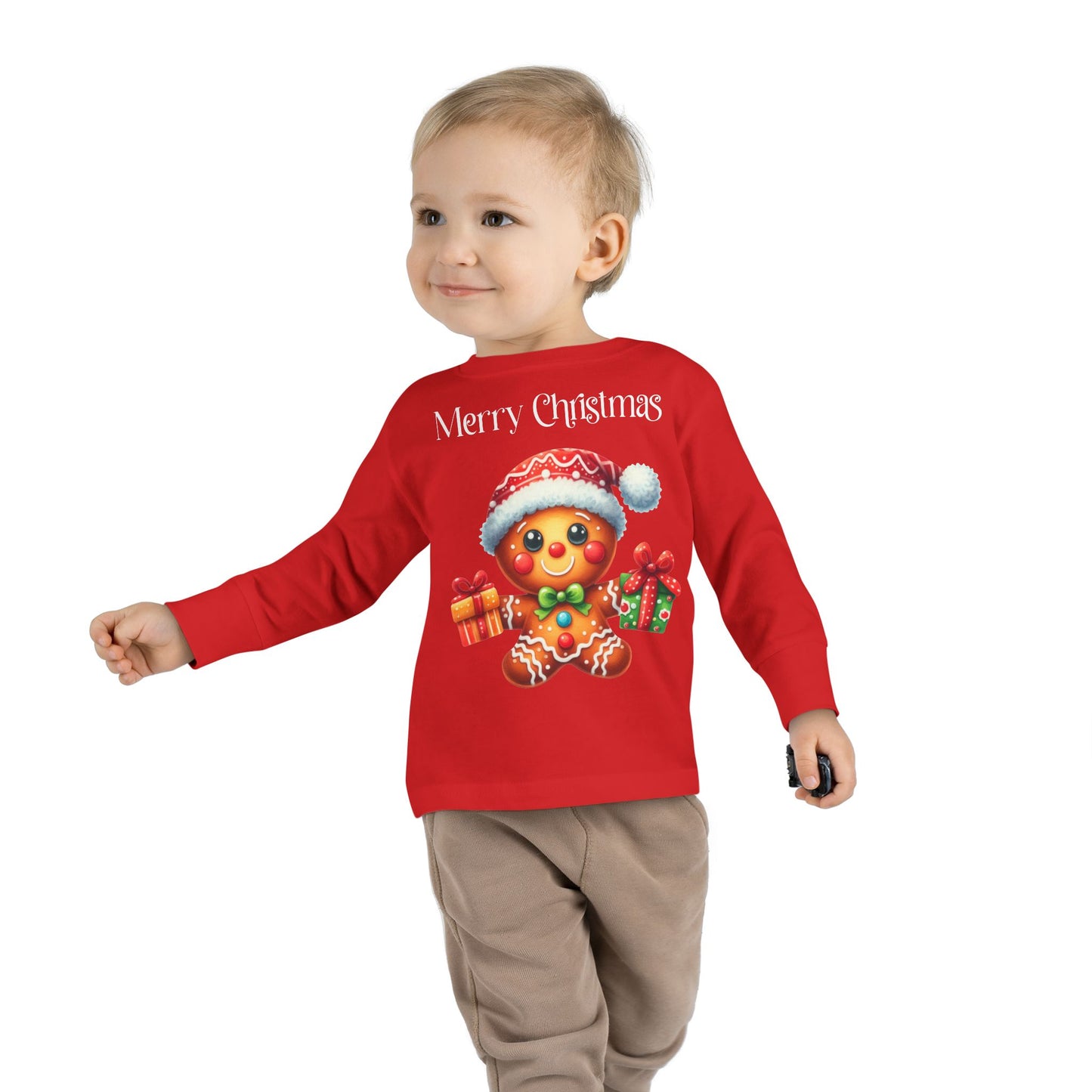 Toddler LS Tee - Christmas - Gingerbread - Merry Christmas (01a)