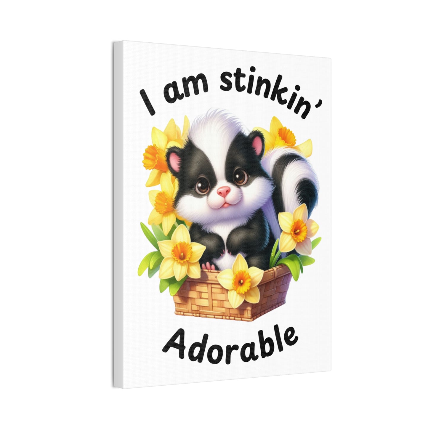 Nursery Canvas - Stinkin' Adorable with Skunk (1-a)