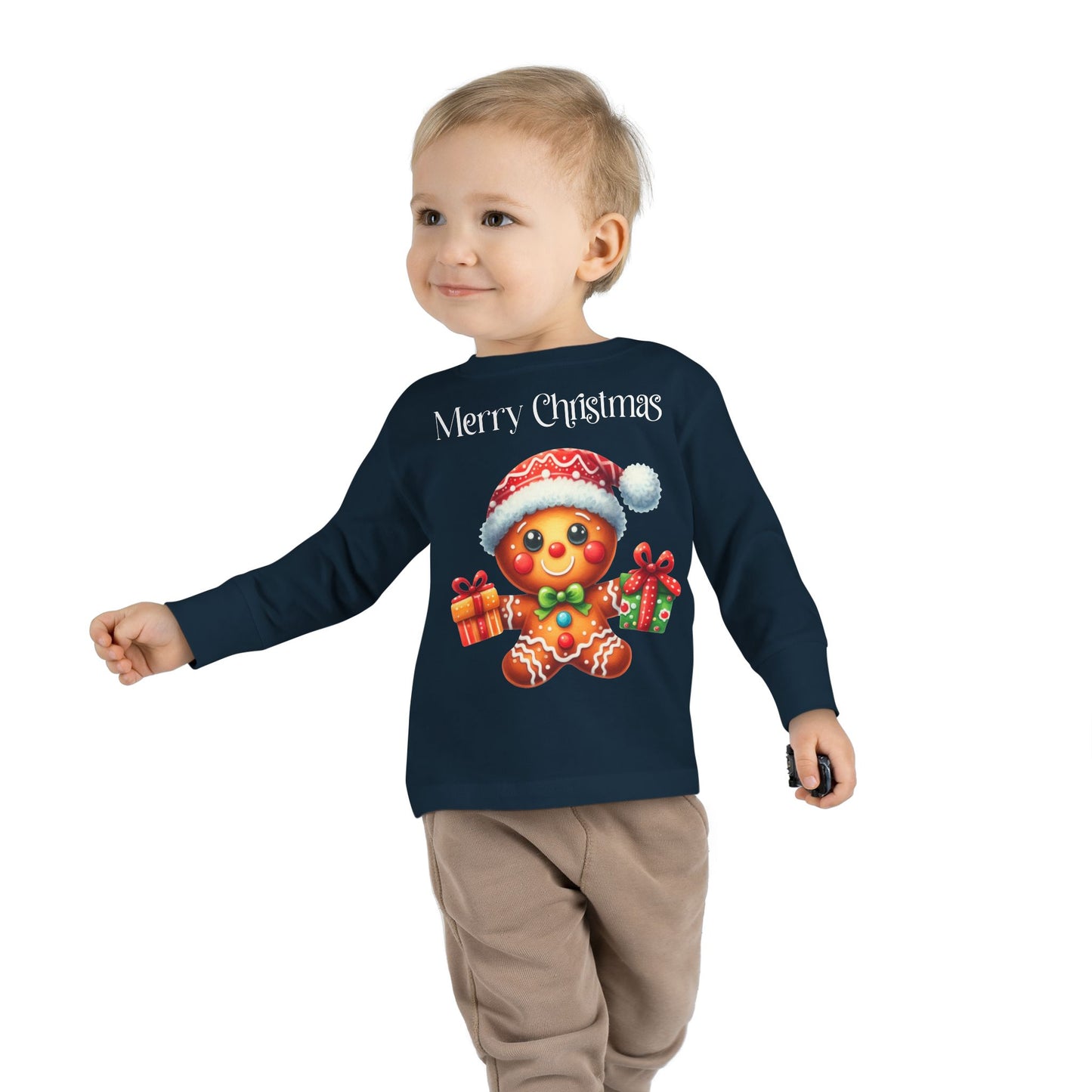 Toddler LS Tee - Christmas - Gingerbread - Merry Christmas (01a)
