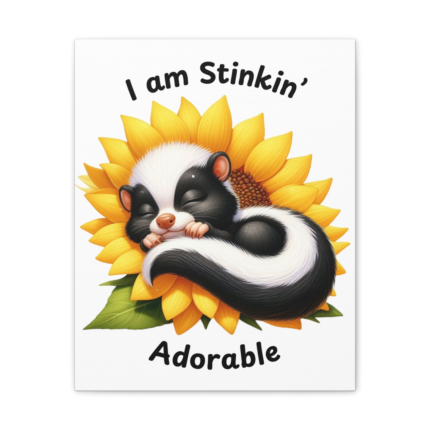 Nursery Canvas - Stinkin' Adorable with Skunk (2-a)