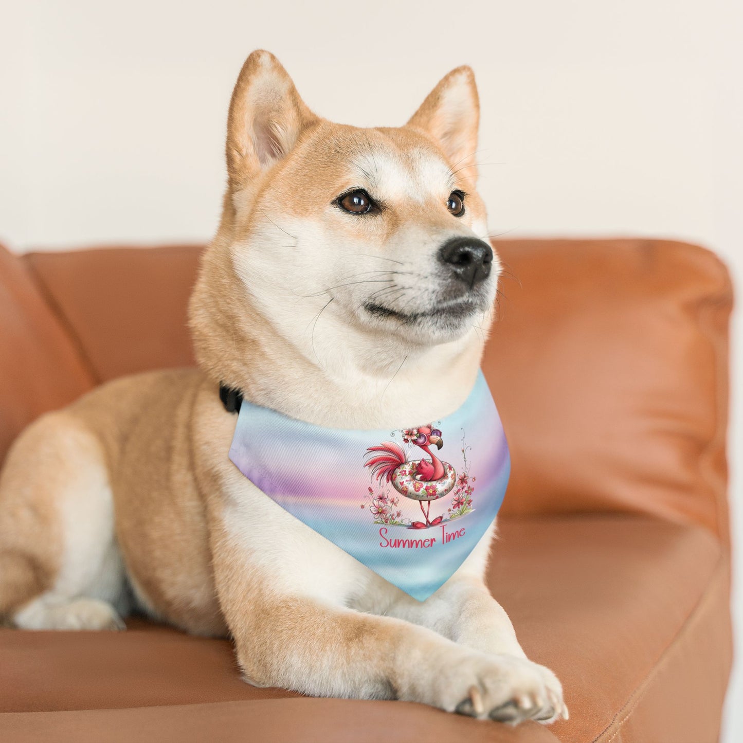 Pet Item - Bandana Collar - Flamingo - Summer Time (01)
