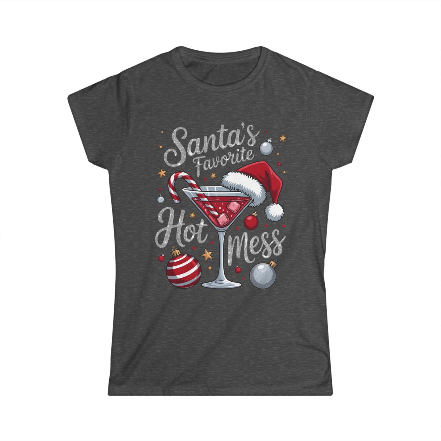 Female T-Shirt - Christmas - Santa's Fav. Hot Mess (01)
